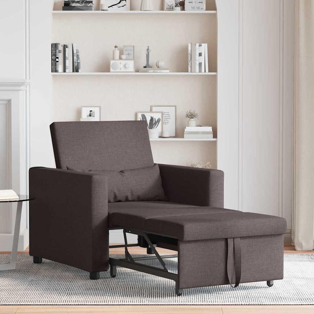 vidaXL Sessel Einzel-Schlafsofa mit Rädern Dunkelbraun günstig online kaufen
