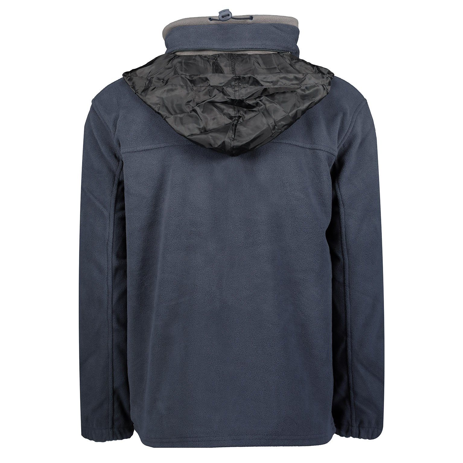 Geographical Norway Fleecejacke Herren Fleecejacke Outdoor Freizeit Jacke Übergangsjacke in Unifarbe, mit Kapuze, mit Stehkragen