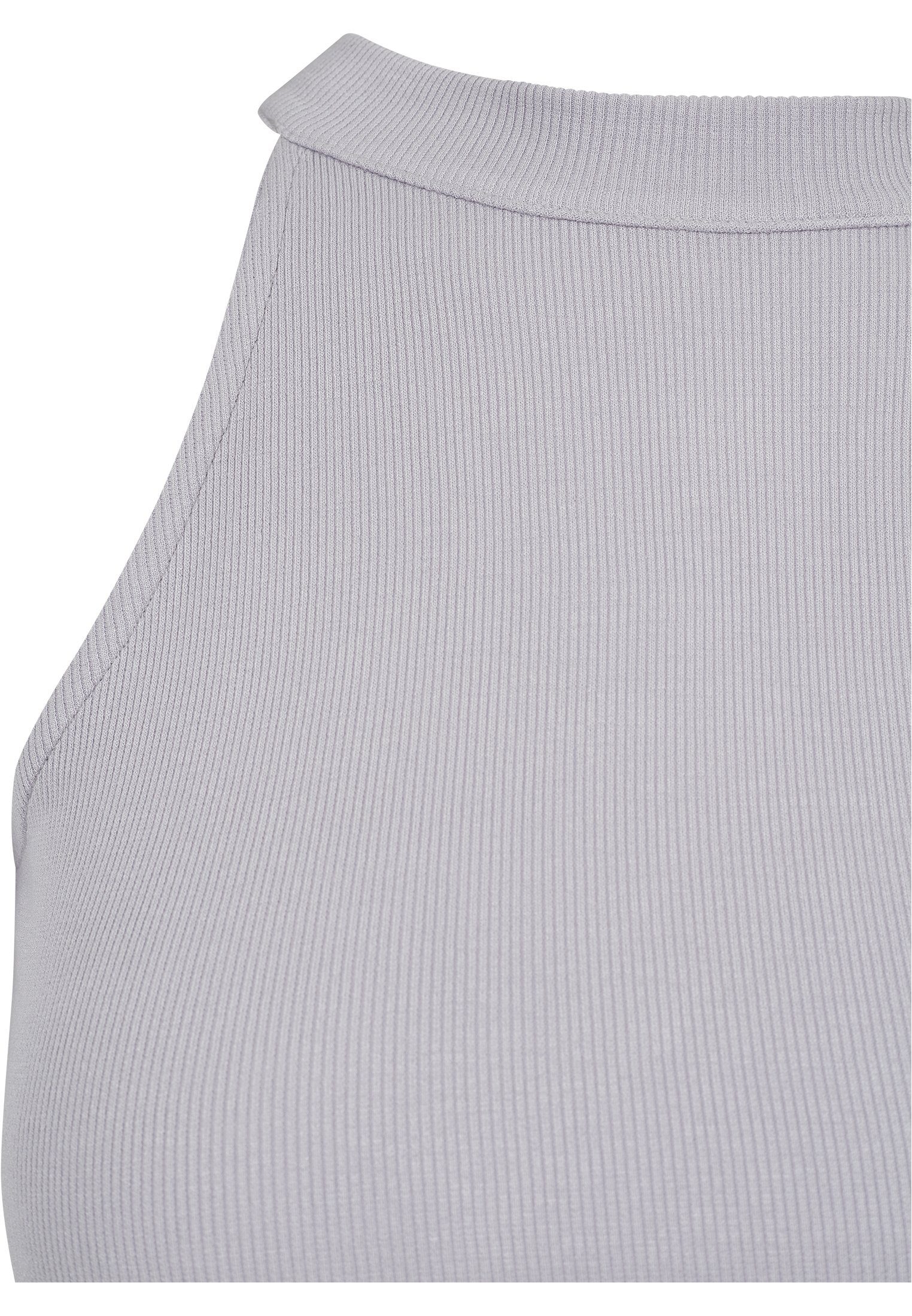 URBAN CLASSICS Turtleneck Ladies Damen grey Top (1-tlg) T-Shirt Rib Cropped