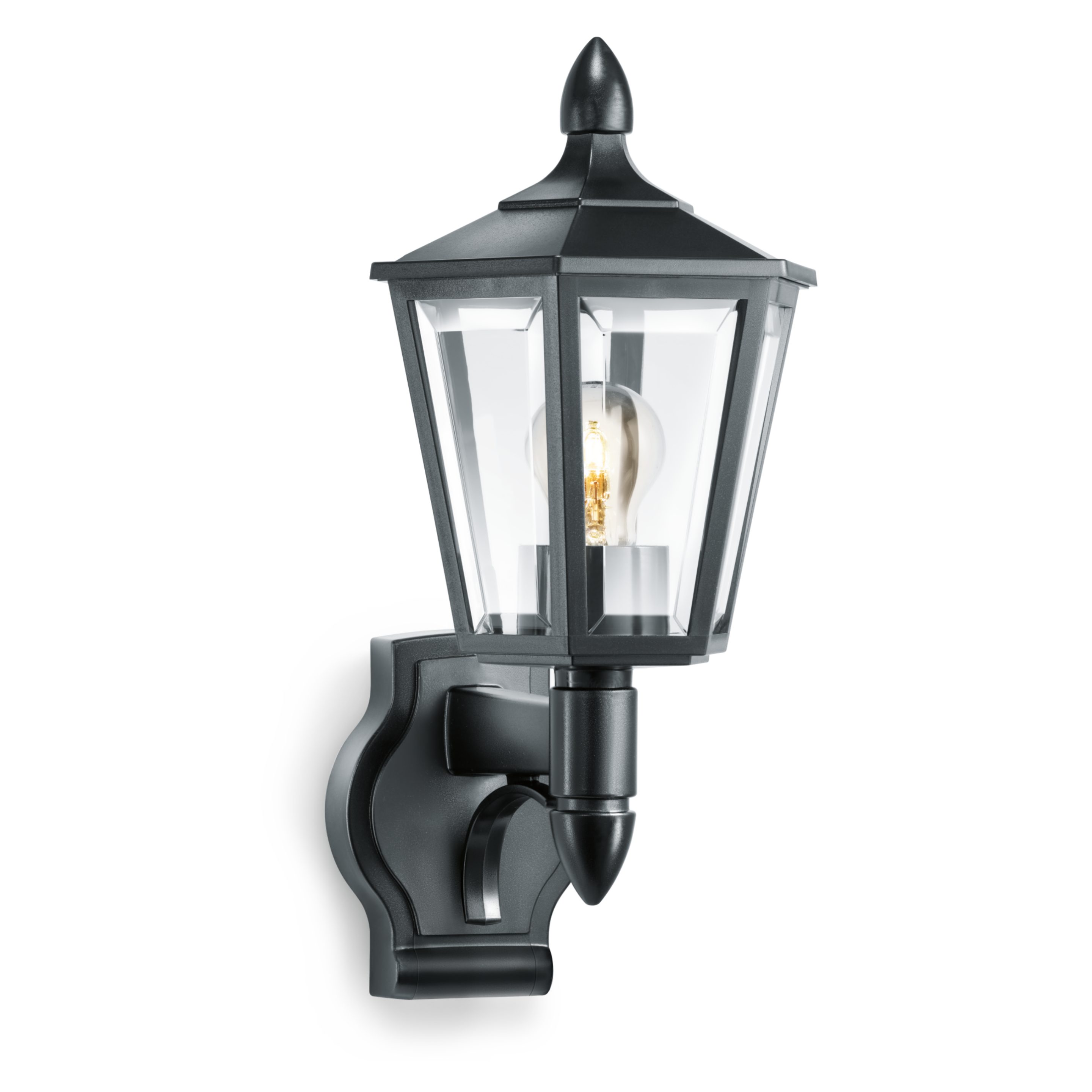 steinel Außen-Wandleuchte L 15, ohne Leuchtmittel, Laterne, E27, 60W, IP44, Schwarz