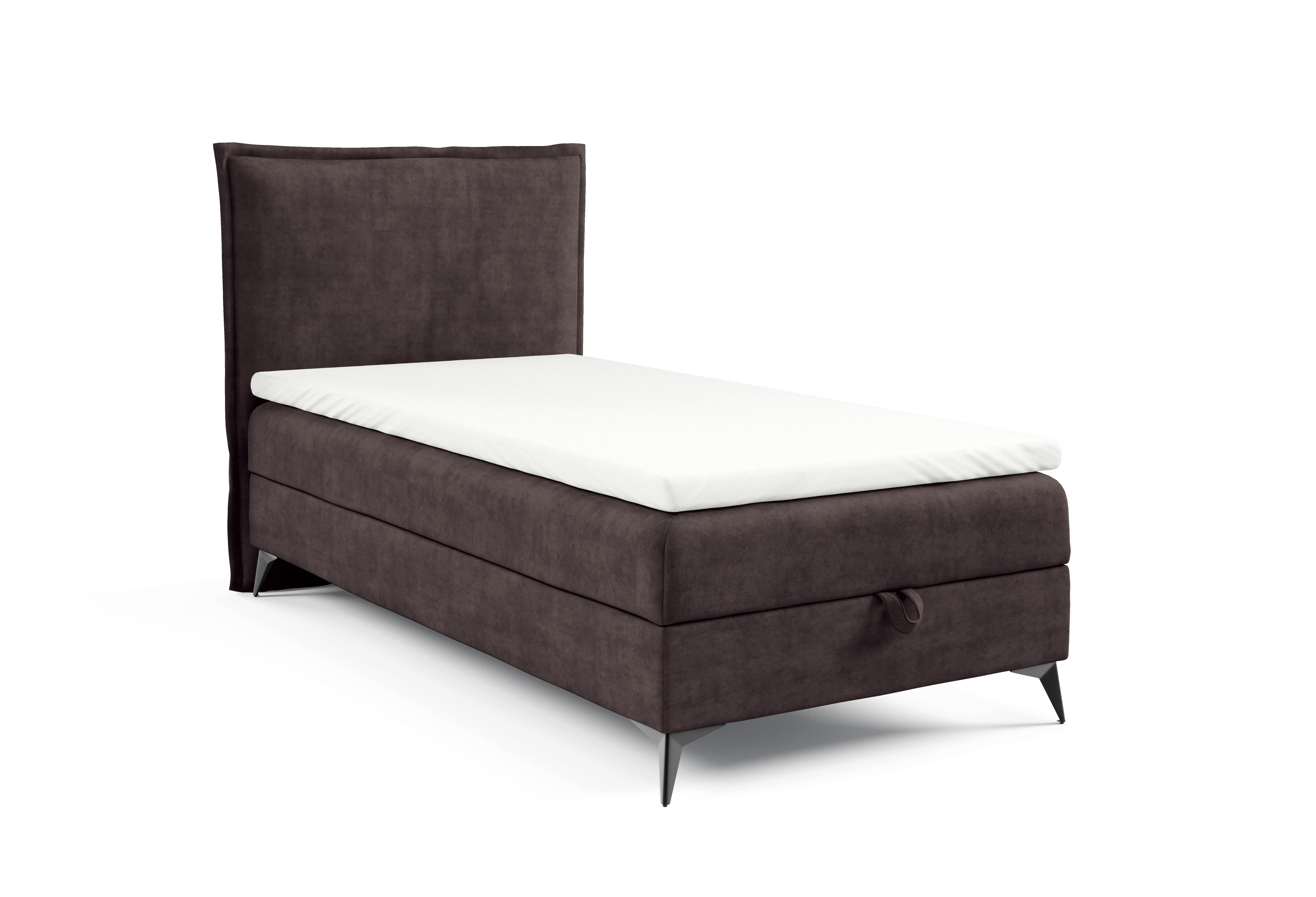 Best for Home Boxspringbett K16 Single SLIM mit Bettkasten & Bonellfederkernmatratze, Topper H3 (Einzelbett, Polsterbett, Juniorbett, Hotelbett, versch. Größen, 70x200 80x200 90x200 100x200 cm), mit oder ohne Topper, Flexible Liefermöglichkeiten, Handwerksqualität