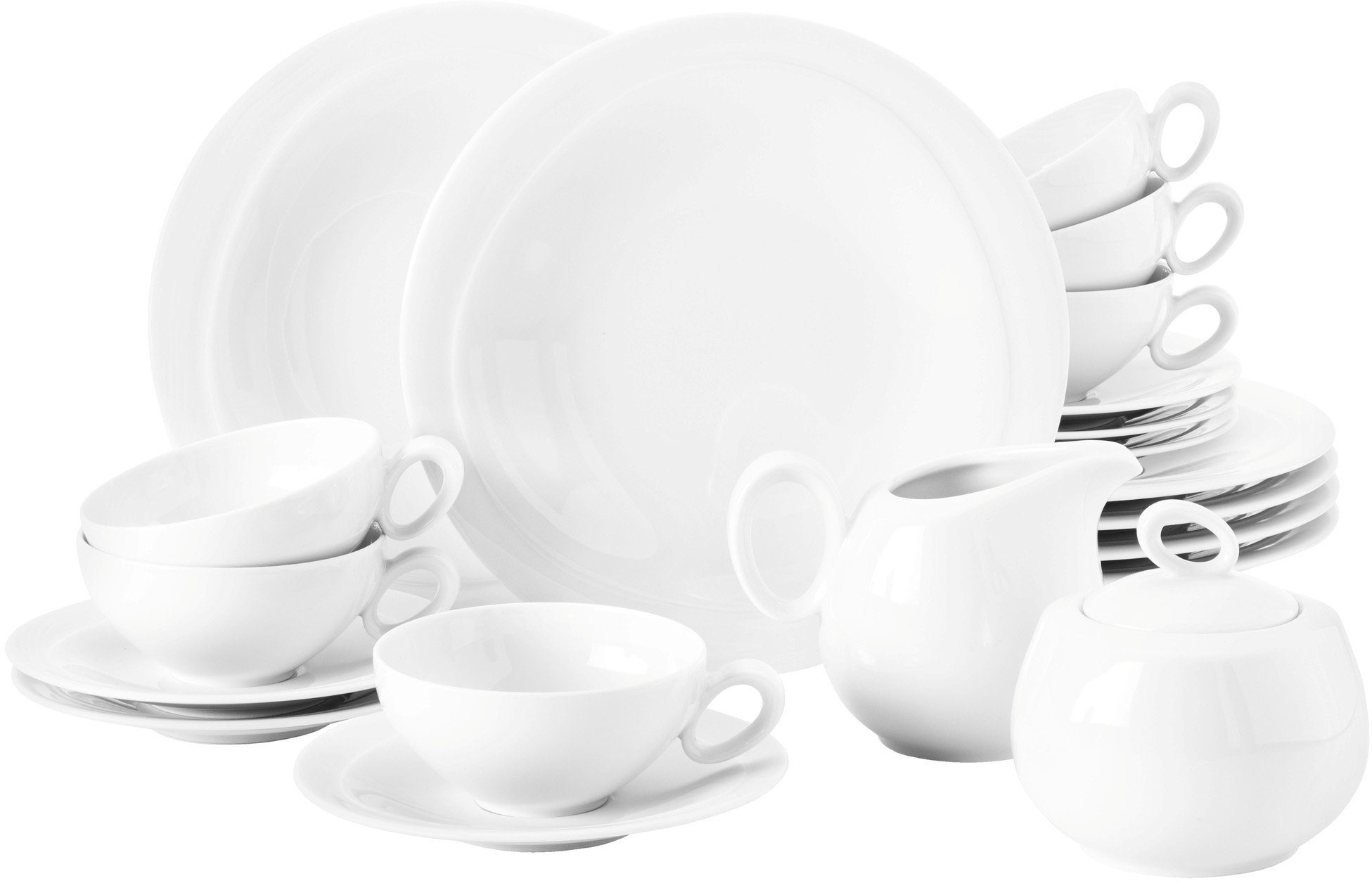 Seltmann Weiden Teeservice Geschirr-Set Trio (20-tlg), 6 Personen, Porzellan, Geschirr-Set, Teeservice, Made in Germany, 20 Teile, für 6 Personen