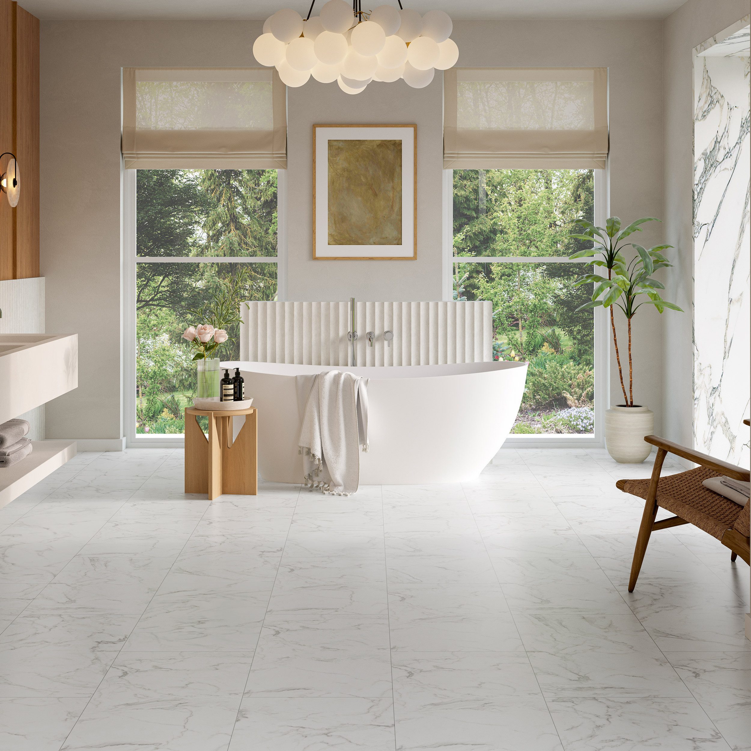 PARADOR Designboden Modular ONE Hydron Marmor Eos weiß, 8 St., Designboden zum klicken 2,76m² (8 Dielen) pro Karton, Stein