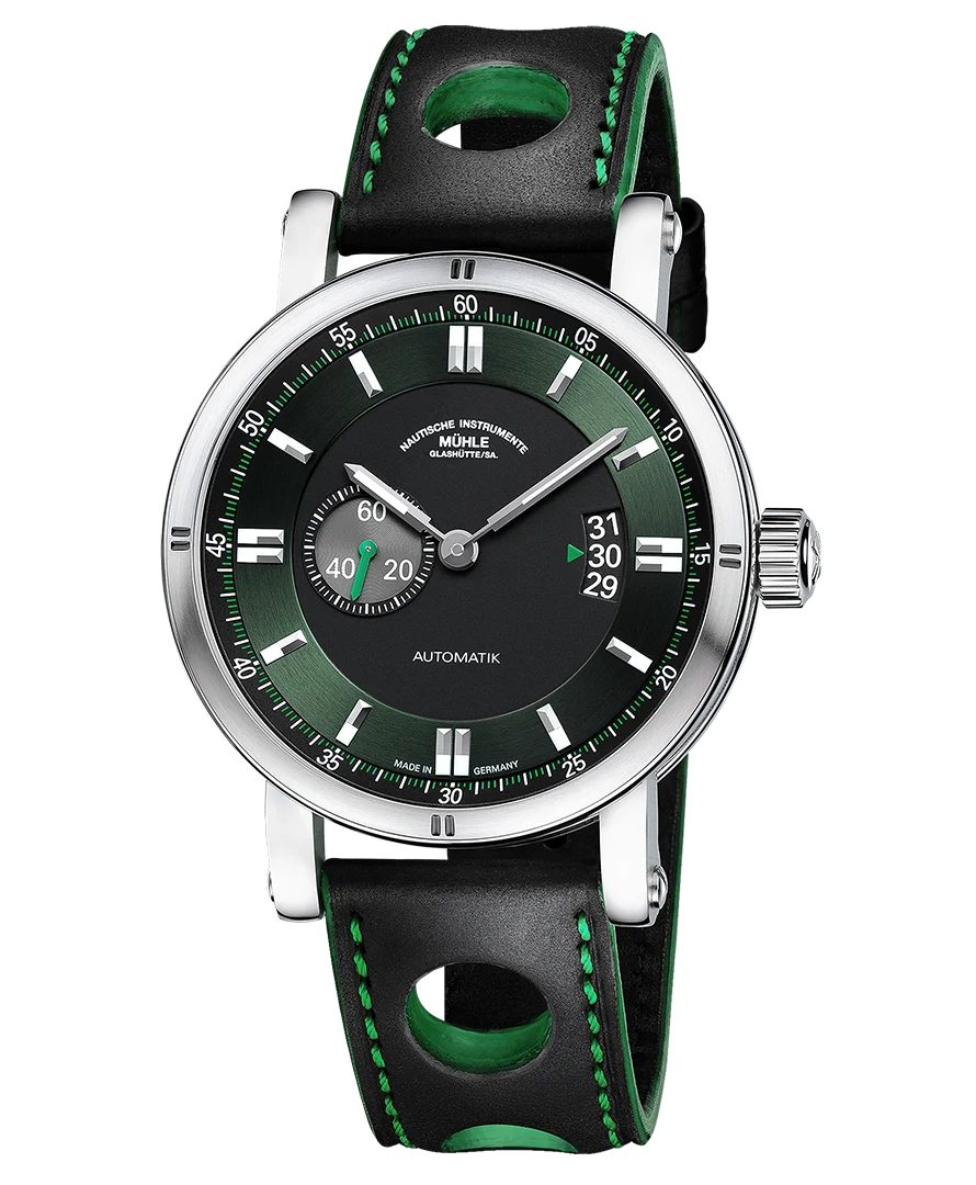 Nautische Instrumente Mühle Glashütte/Sa. Automatikuhr Herrenuhr Mühle Glashütte Teutonia Sport II Racing Green