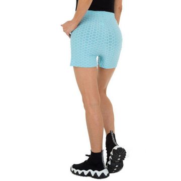 Ital-Design Shorts Damen Freizeit Hotpants Stretch Freizeitshorts in Hellblau