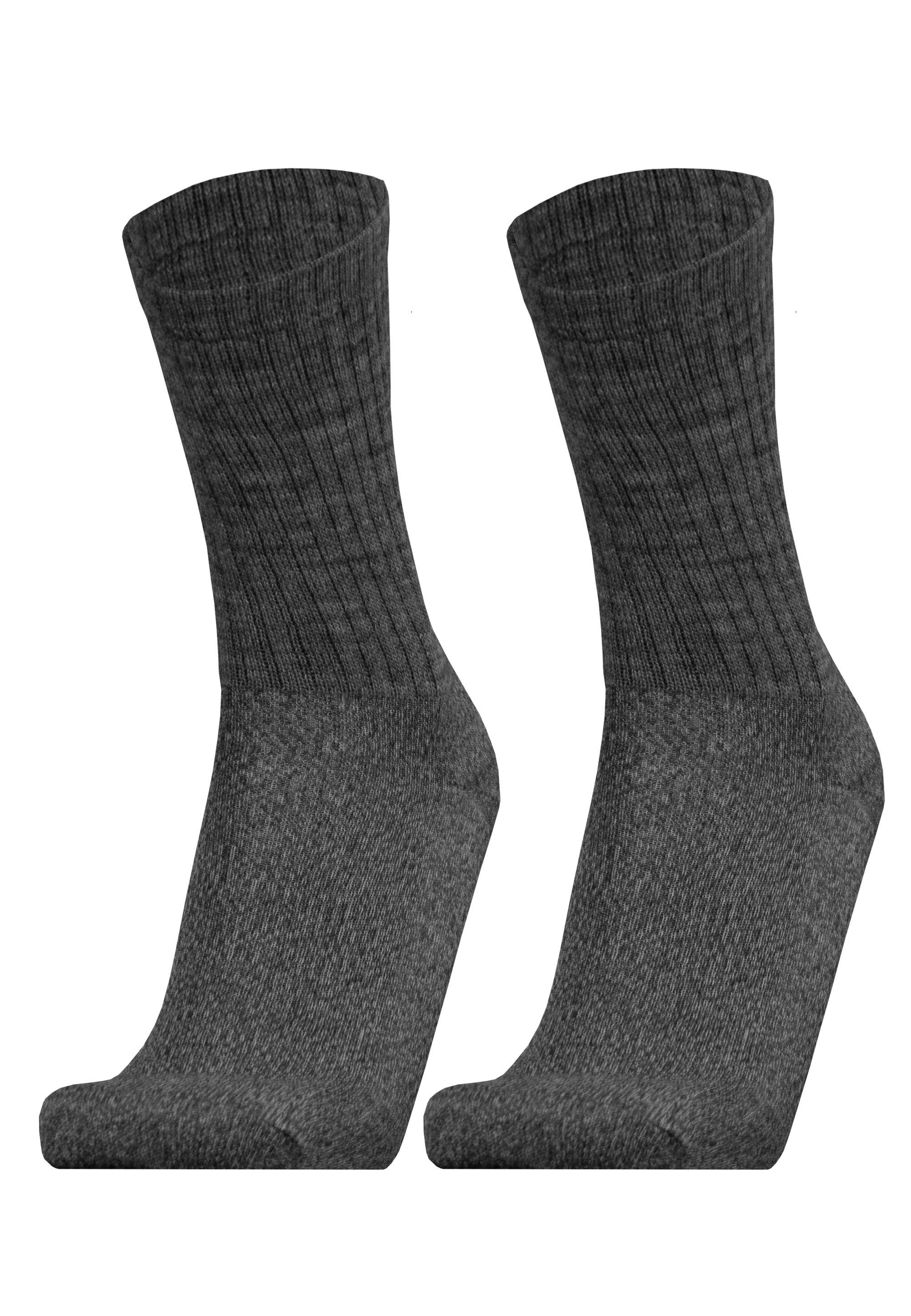 (2-Paar) Pack Qualität atmungsaktiver grau in MERINO SPORT Socken 2er UphillSport