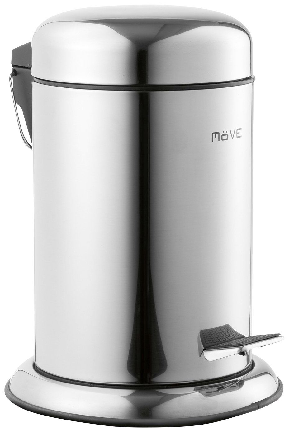 Möve Kosmetikeimer Treteimer Push, 3 Liter, silberfarben