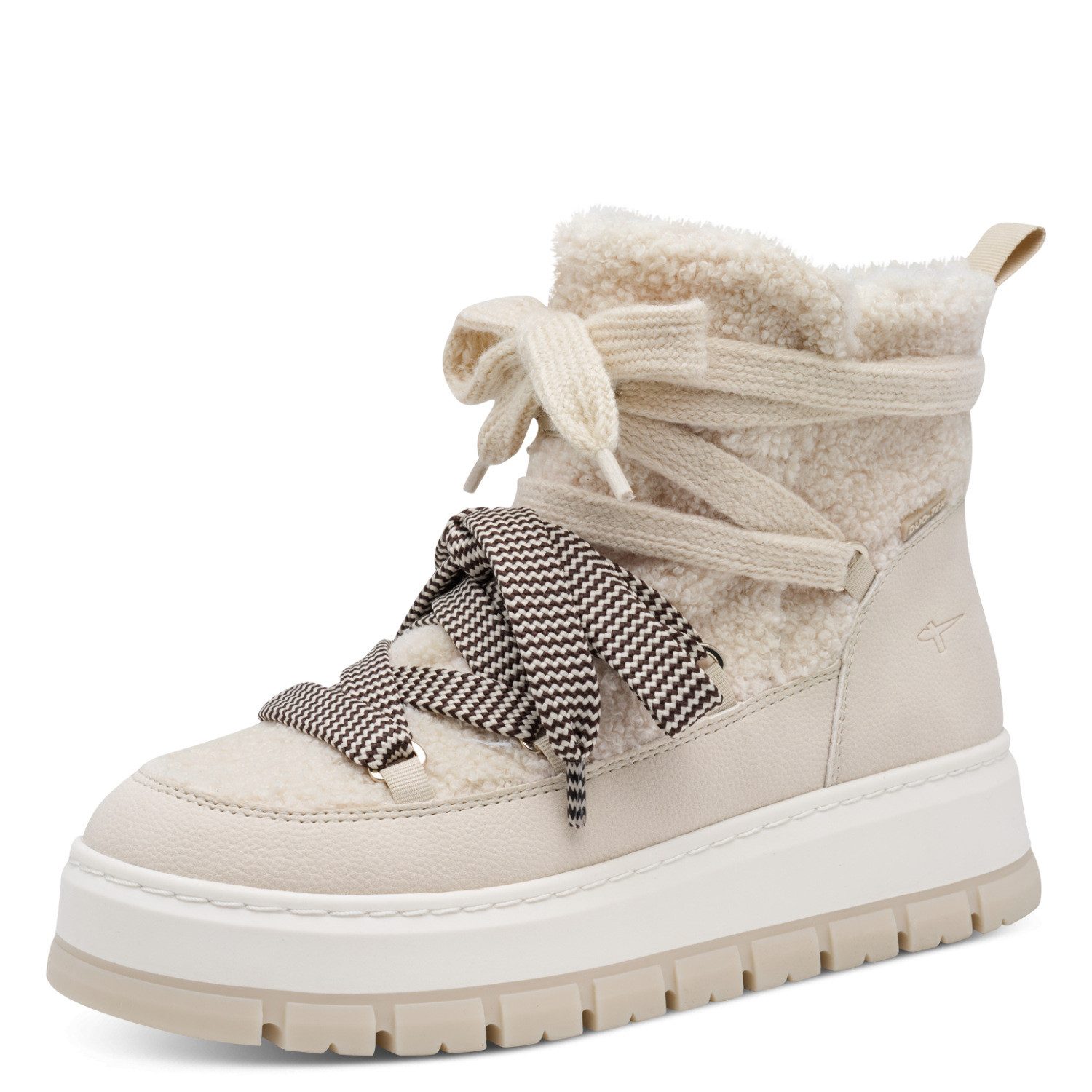 Tamaris Winterboots Keilabsatz, Winterstiefelette mit unterschiedlichen Schnürsenkeln