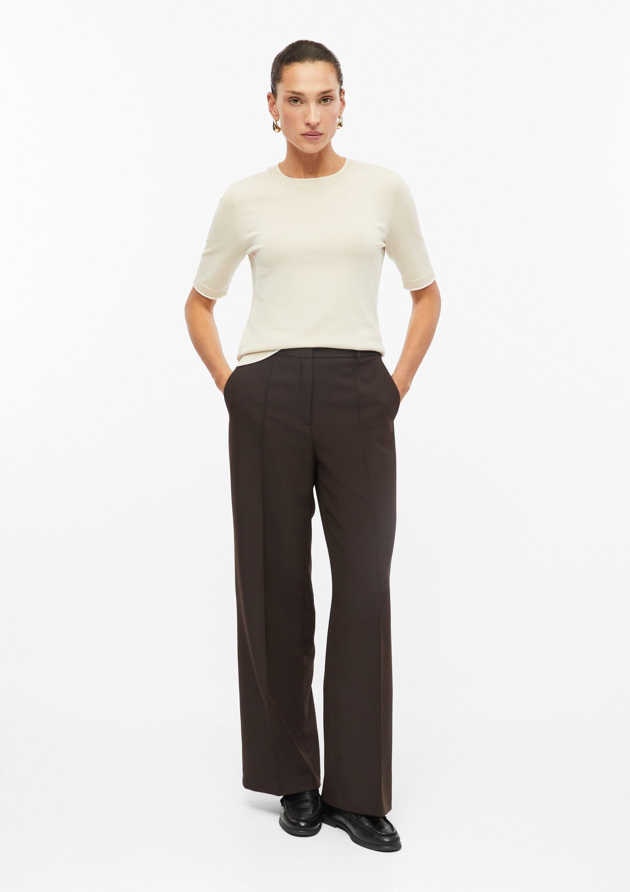 s.Oliver Chinos Hose Wide-Leg-Hose mit Elastikeinsatz