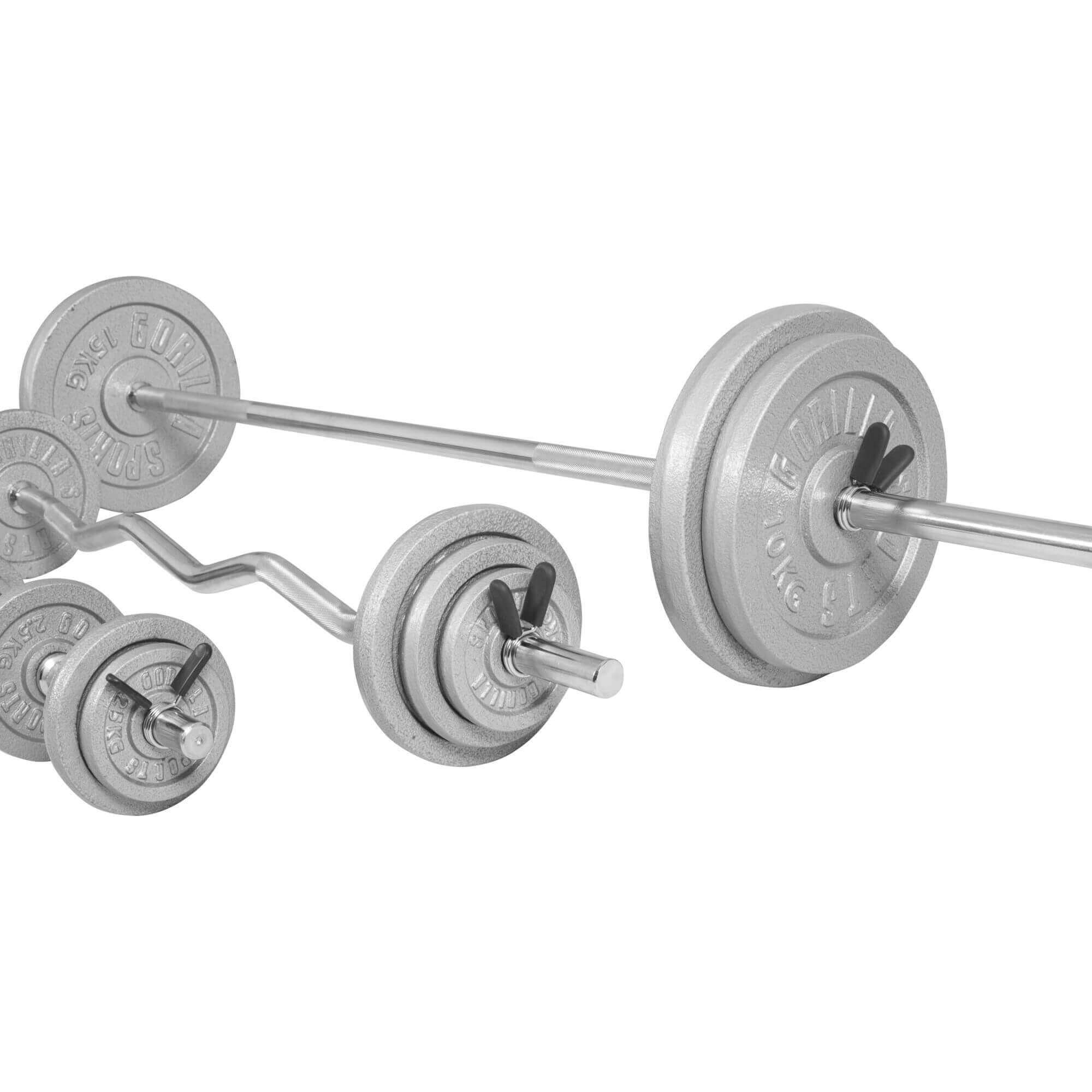 GORILLA SPORTS Hantel-Set Hantelset mit Federverschluss aus Gusseisen 108 kg