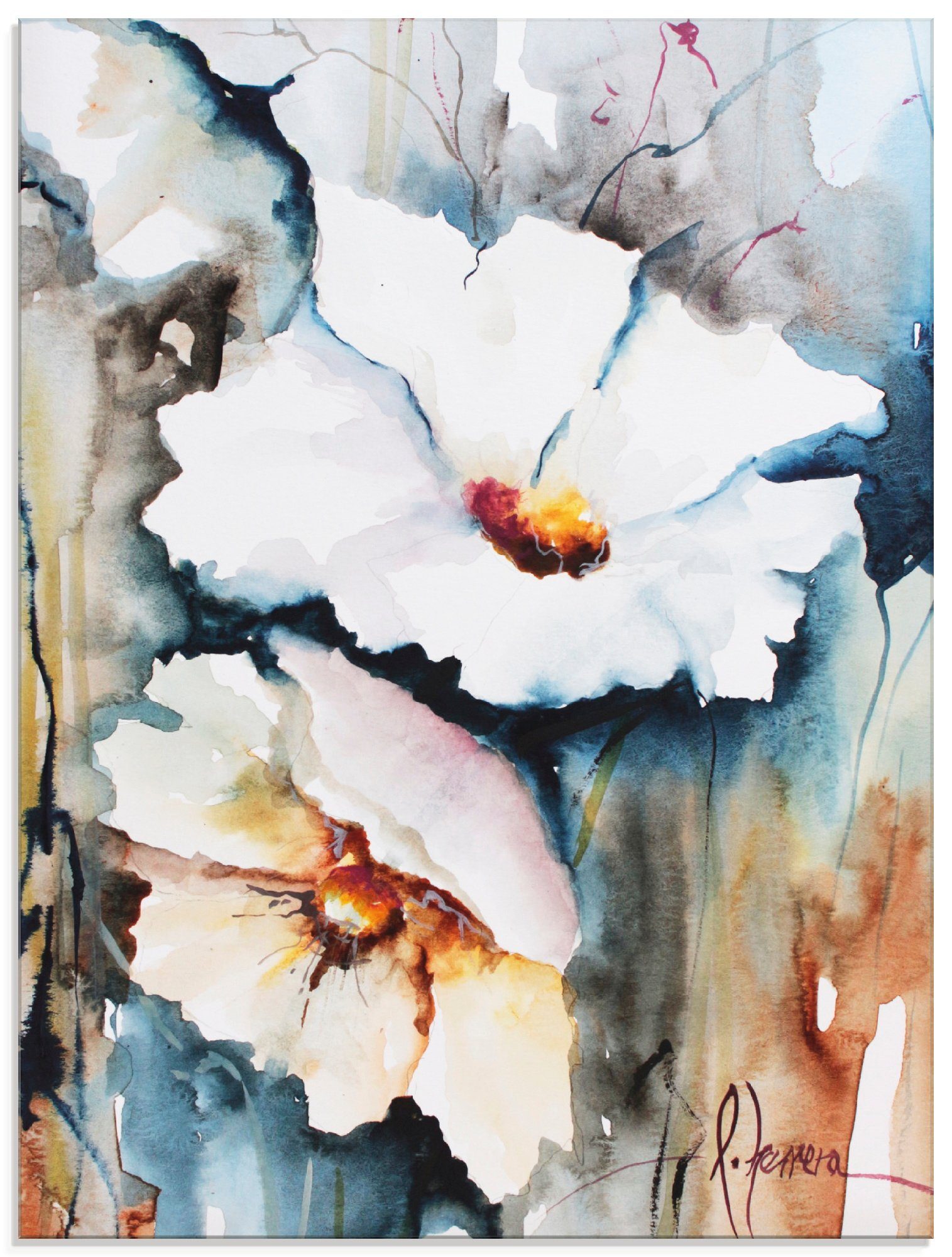 Artland Glasbild Aquasblüten II, Blumen (1 St), in verschiedenen Größen