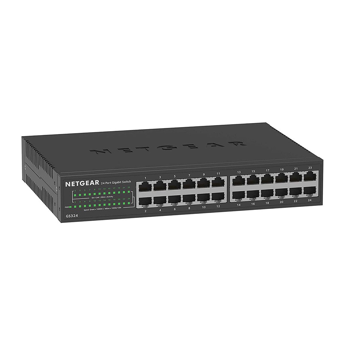NETGEAR GS324v2 - 24-Port Gigabit Ethernet Netzwerk-Switch - Netzwerk-Switch (Plug-and-Play ohne Konfiguration)