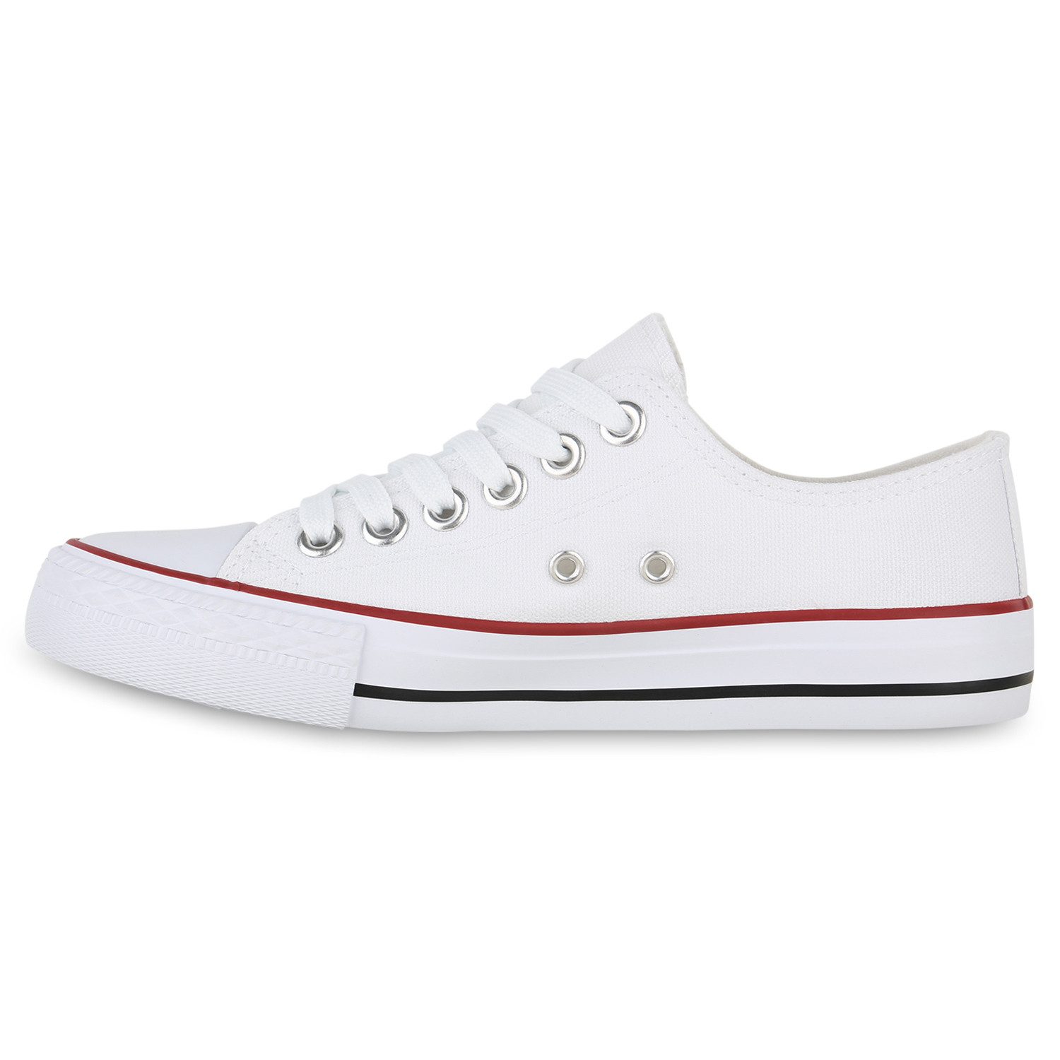 VAN HILL 841314 Sneaker Damen Sneaker Low Schnürer Bequeme Basic Stoff Freizeit