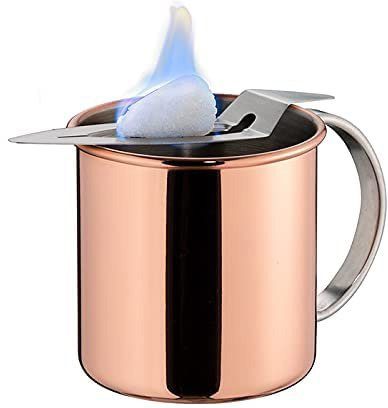 Tasse, Becher im Kupferlook, 2 Mini-Zuckerhüte + APS 50 2 Mini-Feuerzangen Edelstahl, inkl.