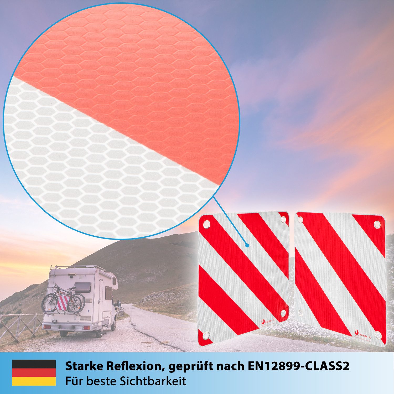 valonic Warnschild valonic Premium Warntafel - 2in1 für IT, ES und PRT - Robustes PVC – Bild 4 von 5