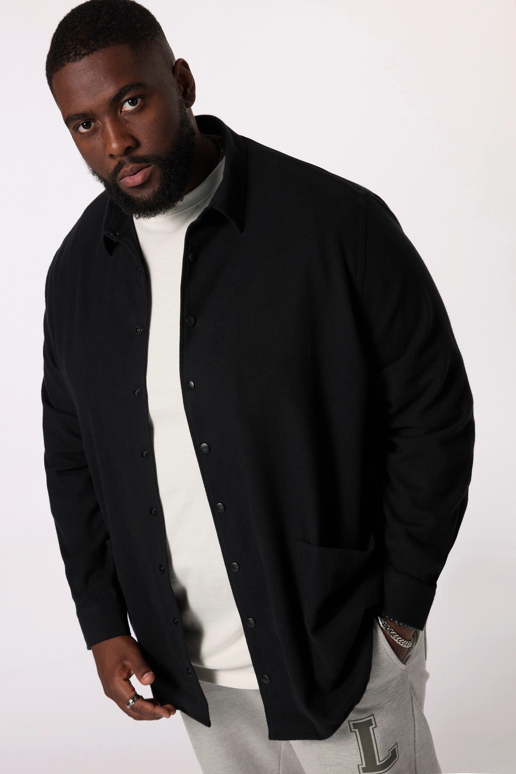 Businesshemd STHUGE Overshirt Flanell Langarm oversized