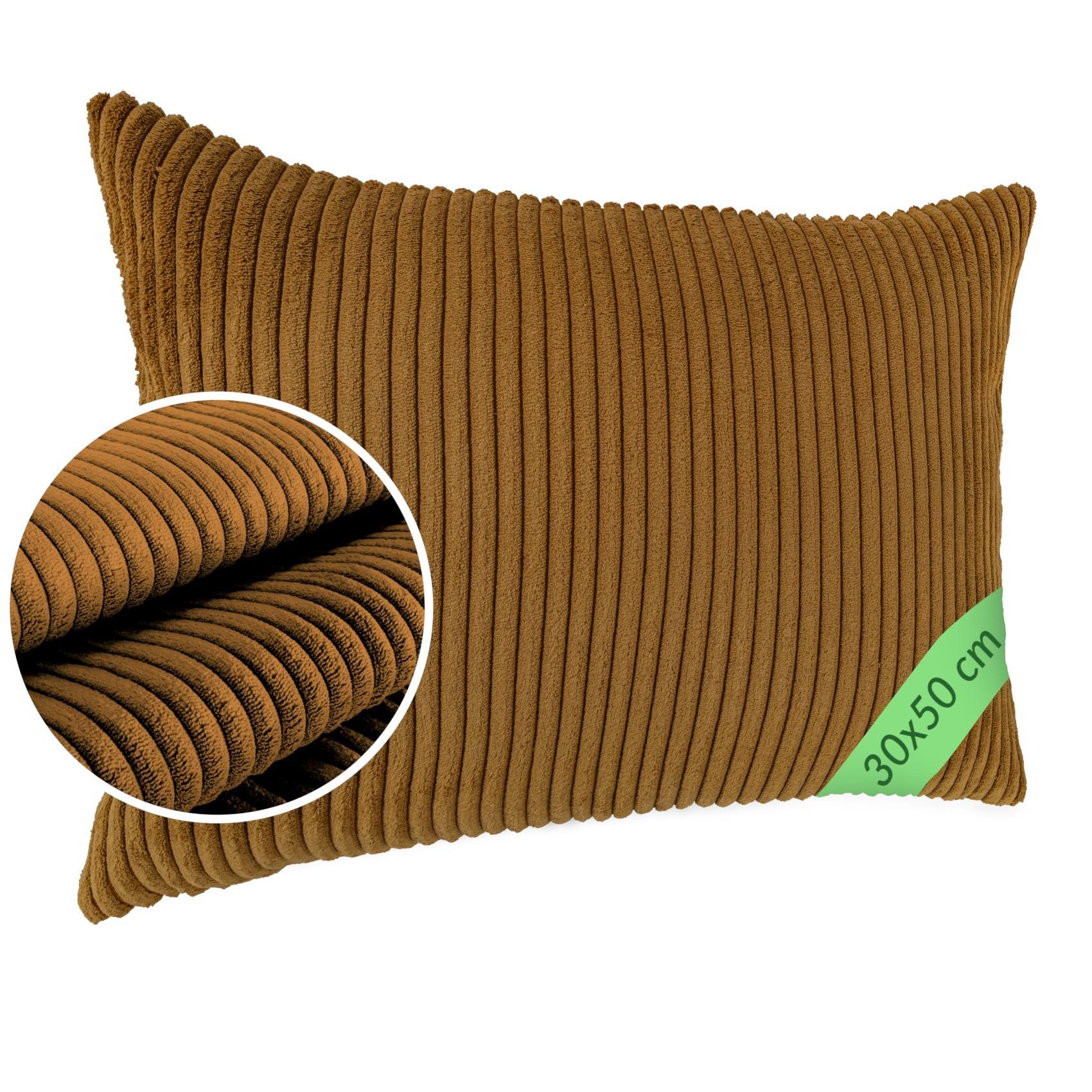 ANRO Dekokissen Kissenhülle MIT oder OHNE Füllung Kissenbezug Zierkissen, Kissenhülle in 30x50cm ohne Füllung Senf