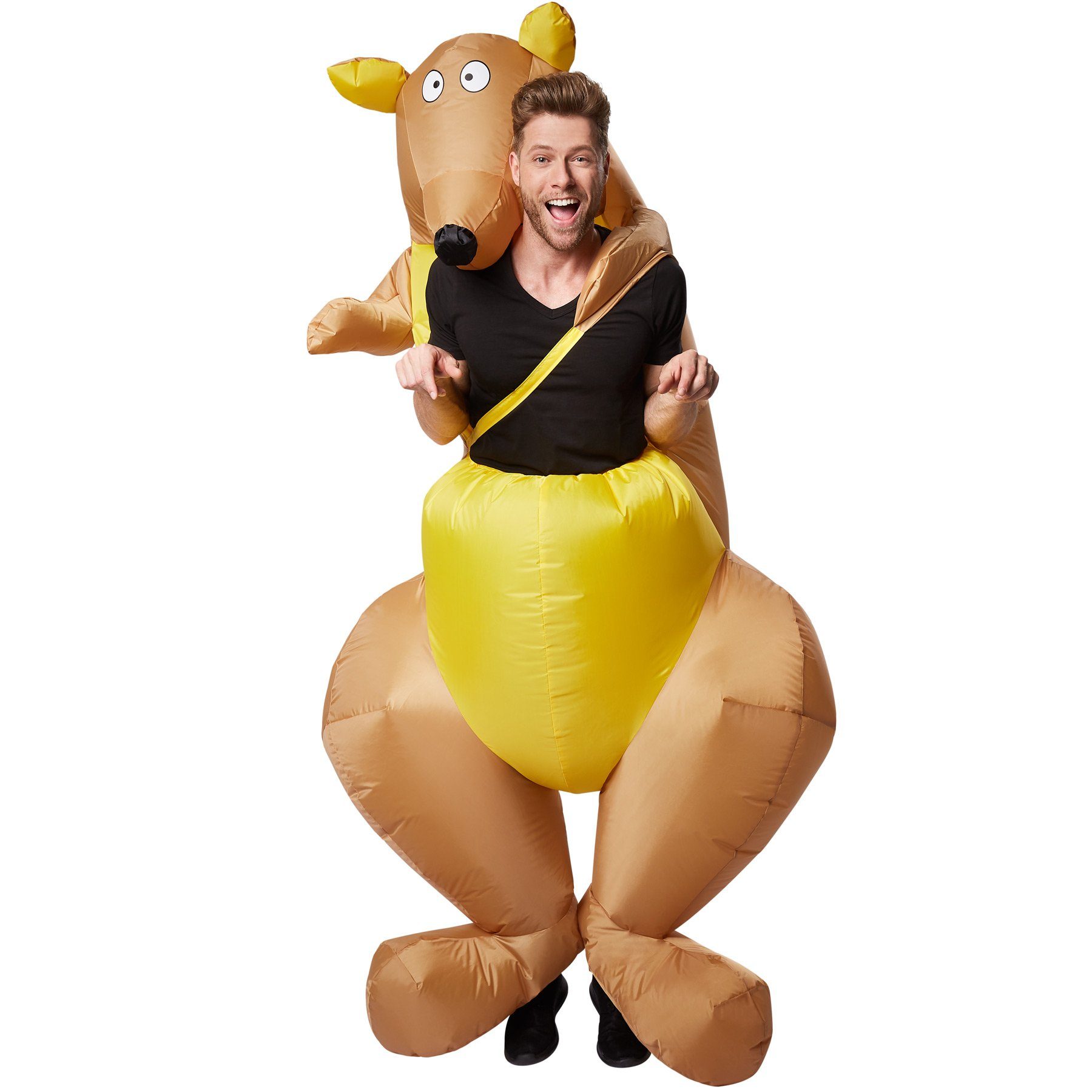 dressforfun Kostüm Selbstaufblasbares Aufsitzkostüm Känguru, Perfektes Kostüm für Fasching, Partys oder Junggesellenabschiede