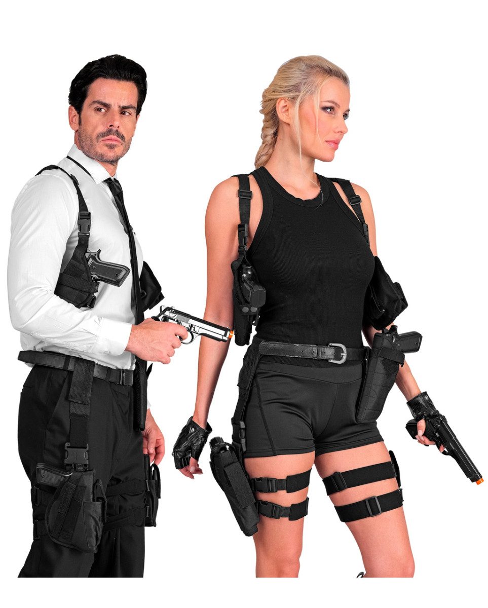 Horror-Shop Blaster FBI Oberschenkelholster als Polizei Kostümzubehör