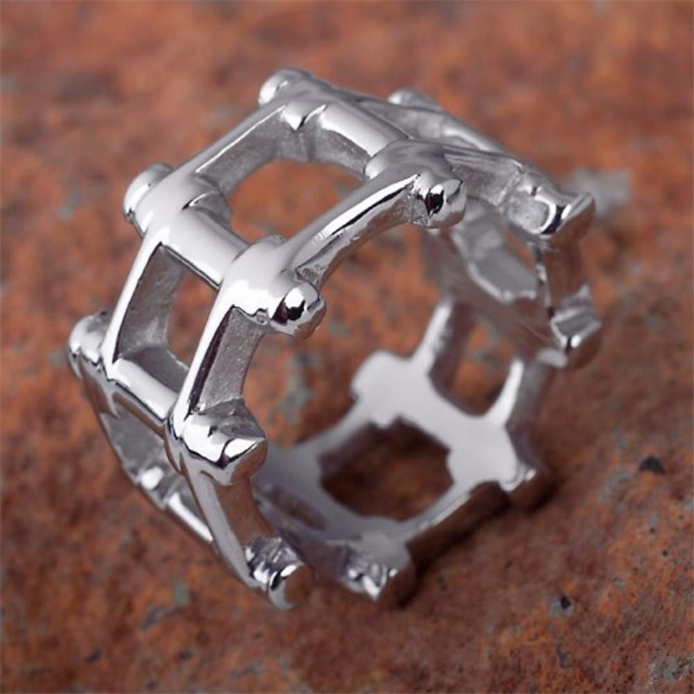 Order & Smile Schmuck Fingerring Kettenring: Edelstahl Herren Ring
