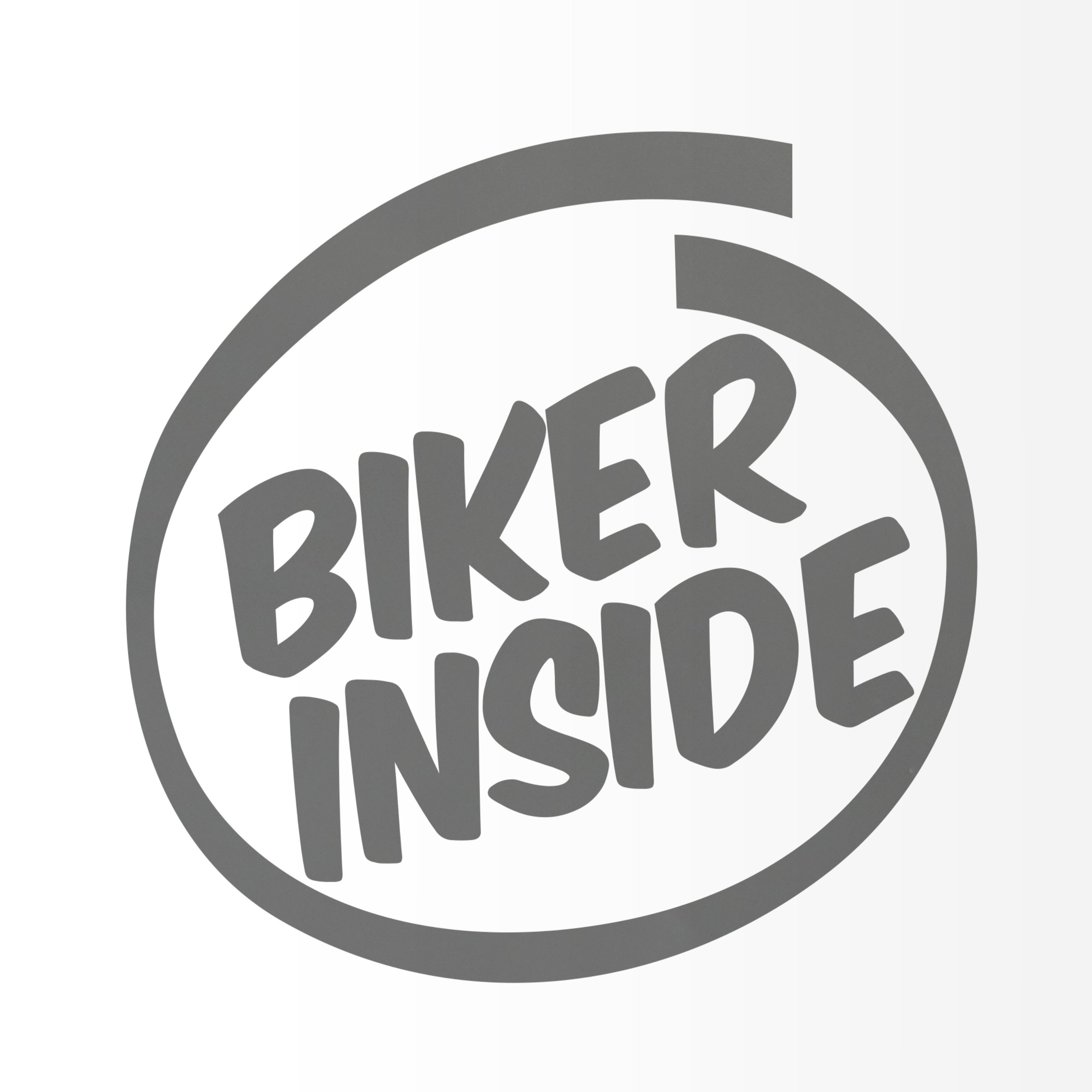 Nomiro Aufkleber Biker Inside 100 x 90 mm, (1tlg), konturgeschnitten, ohne Hintergrund
