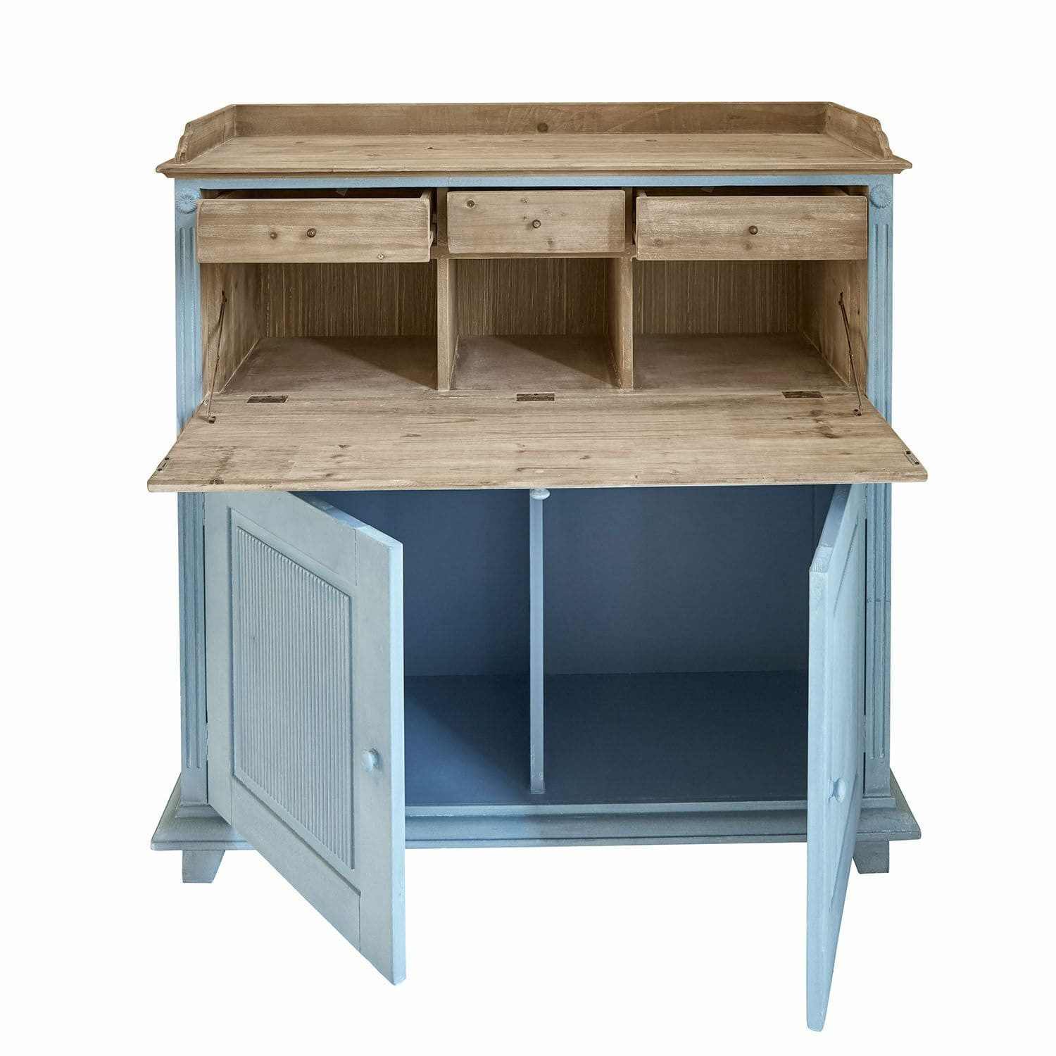 Mirabeau Schreibtisch Sekretär Marignelle antikblau/braun