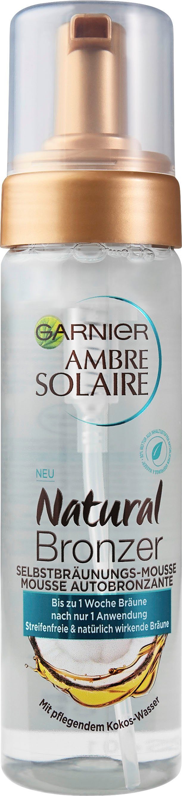 GARNIER Selbstbräunungsmousse Ambre Solaire Natural Bronzer, mit pflegendem Kokoswasser