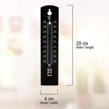 Lantelme Gartenthermometer 3 Stück Gartenthermometer weiß 20 cm, 3-tlg., 8512, von -34°C bis +50°C Innen- Außenthermometer