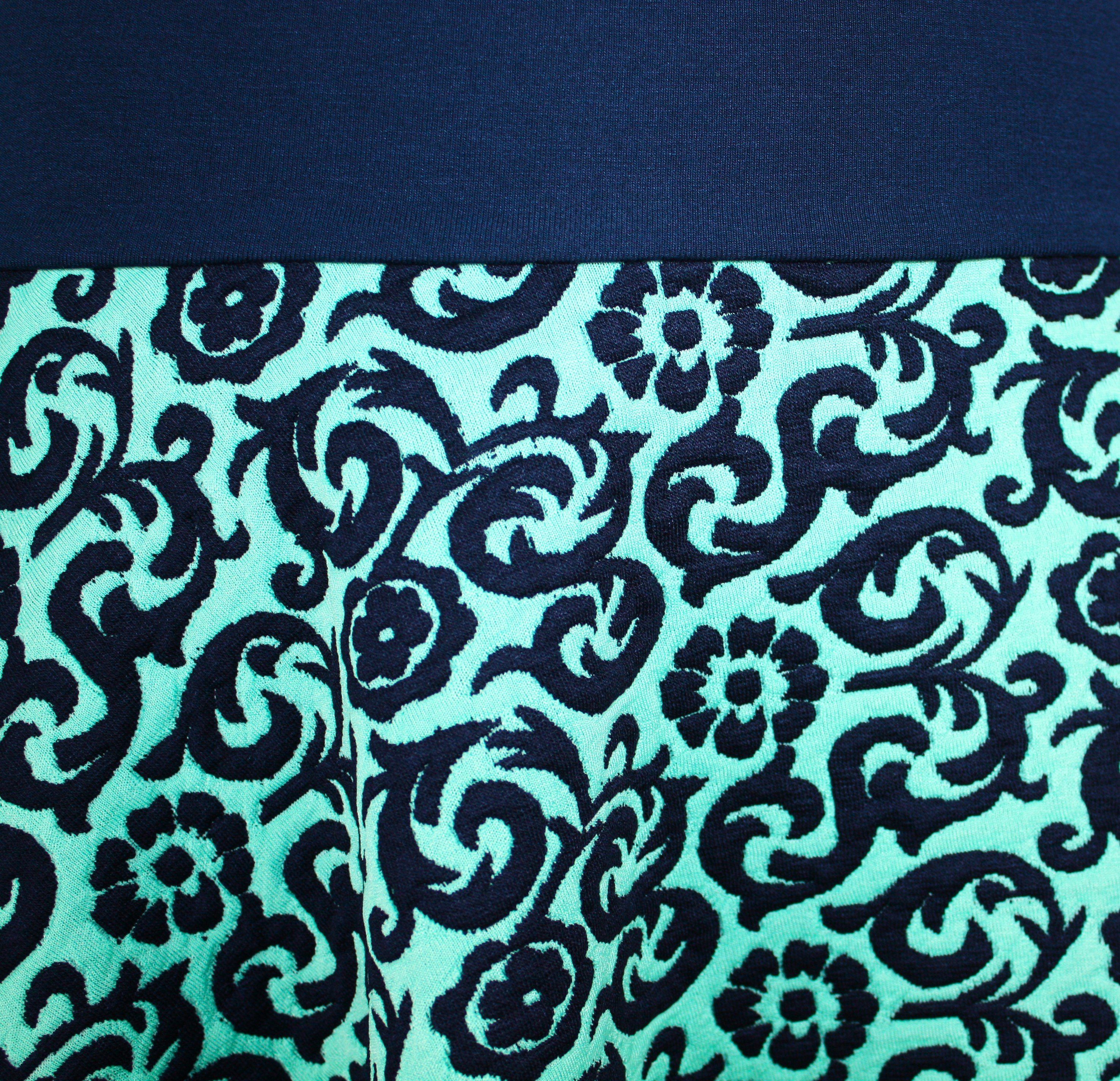 dunkle design Strickrock 57cm Feinstrick Schwarz Blau Bunt Feinstrick Elastischer Bund elastischer Bund