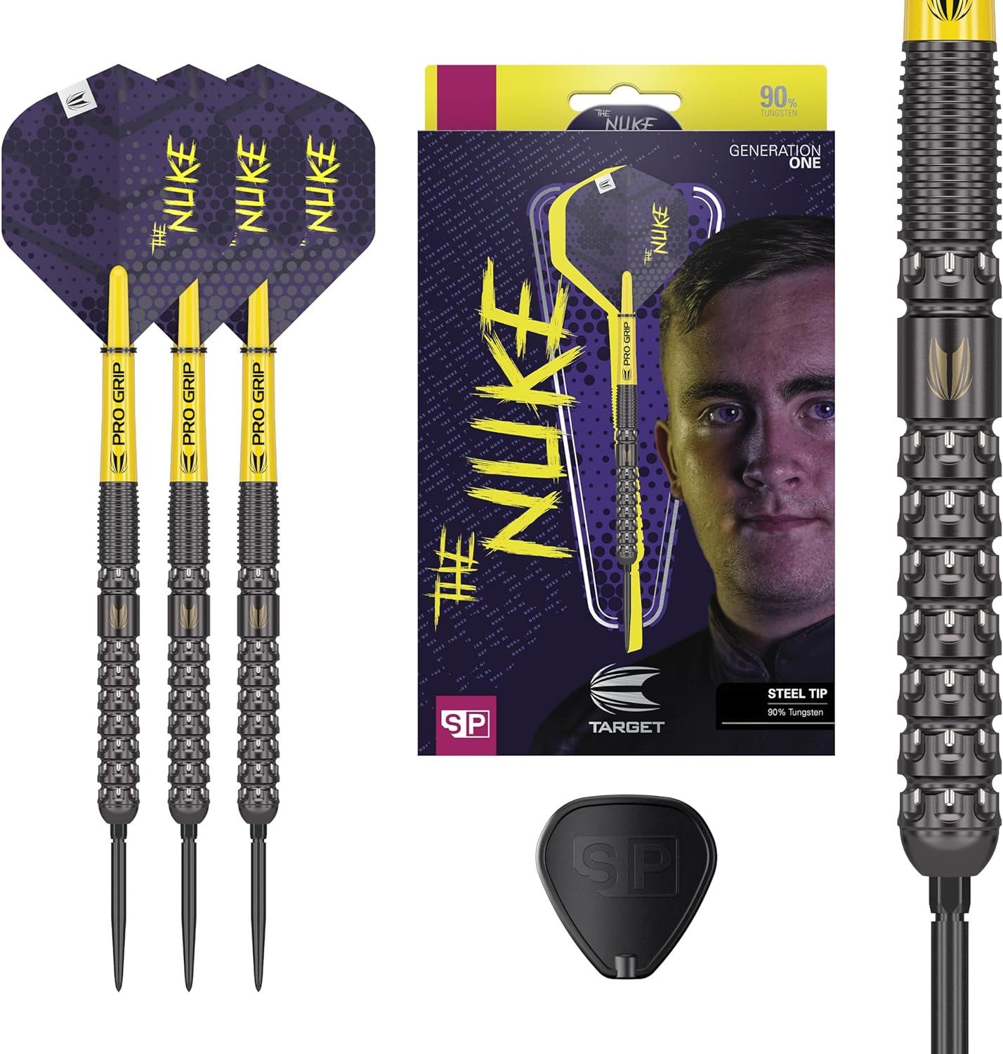 Dartpfeil Target Darts Luke Littler G1 22G 90% Wolfram Steel Tip Set
