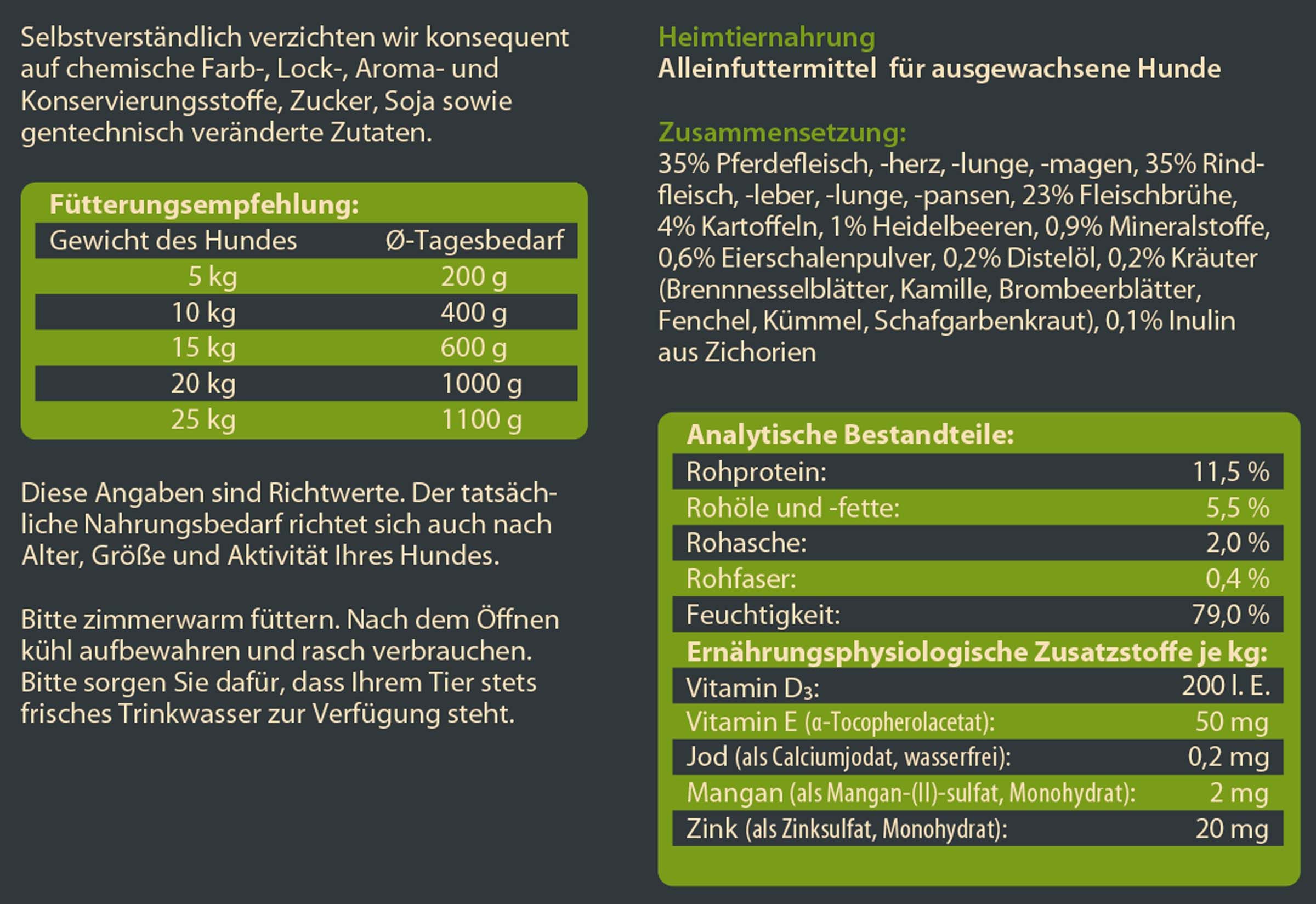 Dehner Wild Nature Probier-Set, mit Ente / Pferd / Lachs, 6 x 400 g Dose, 2400g, Nassfutter für ausgewachsene Hunde, getreidefrei / zuckerfrei