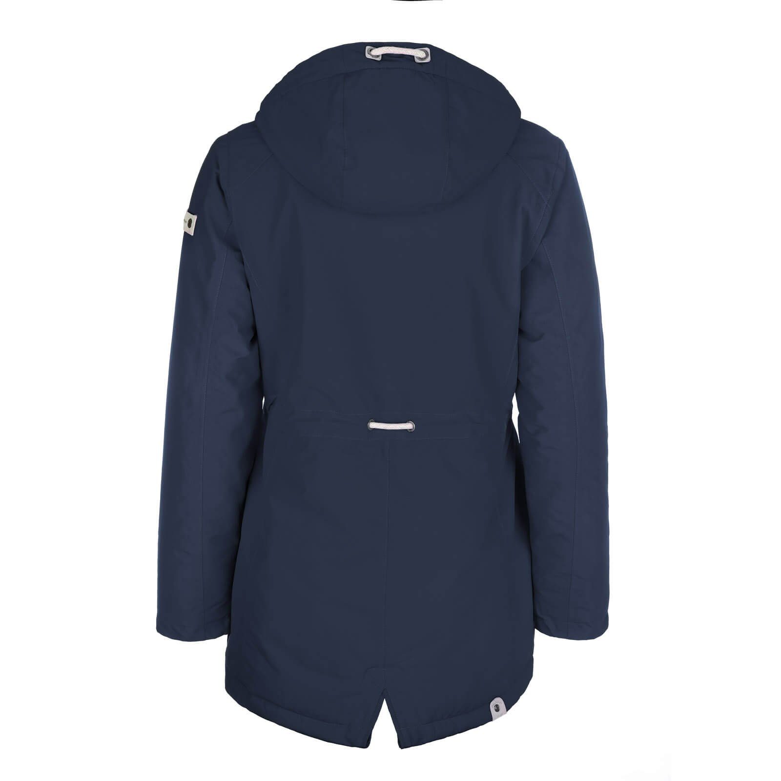 Dry Fashion Funktionsjacke Aarhus Damen Funktionsmantel gefüttert - Jacke wind- und wasserdicht Atmungsaktiv, 2-Wege-Reißverschluss, Verstellbare Kapuze, Kinnschutz
