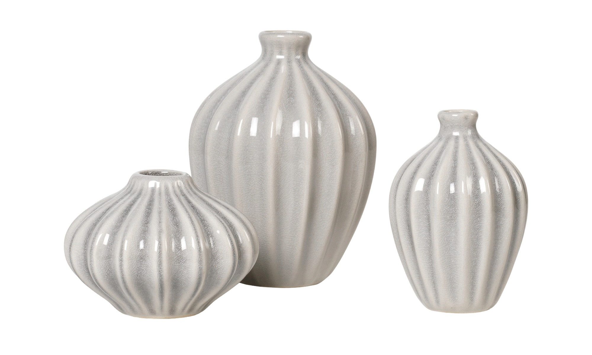 Broste Copenhagen Dekovase Broste Copenhagen Amalie Vase 3er Set Rainy Day Grey