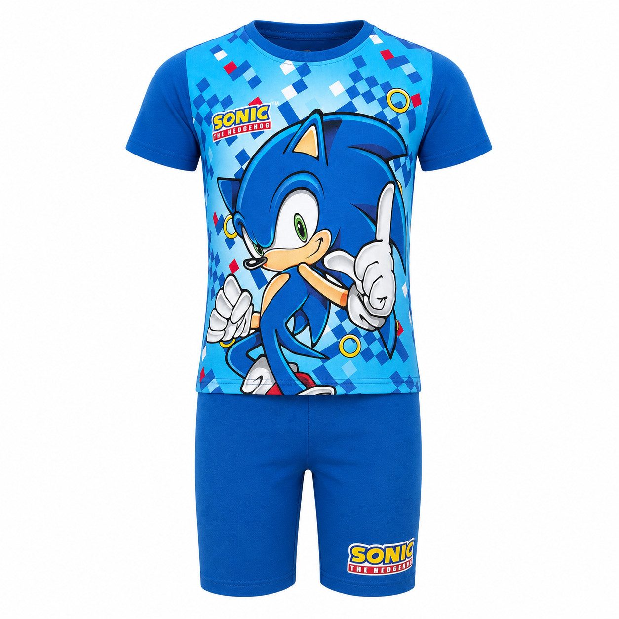 Sonic The Hedgehog Print-Shirt Sonic The Hedgehog Kinder Jungen Sommerset Shirt Shorts 100% Baumwolle, Gr. 98 bis 140