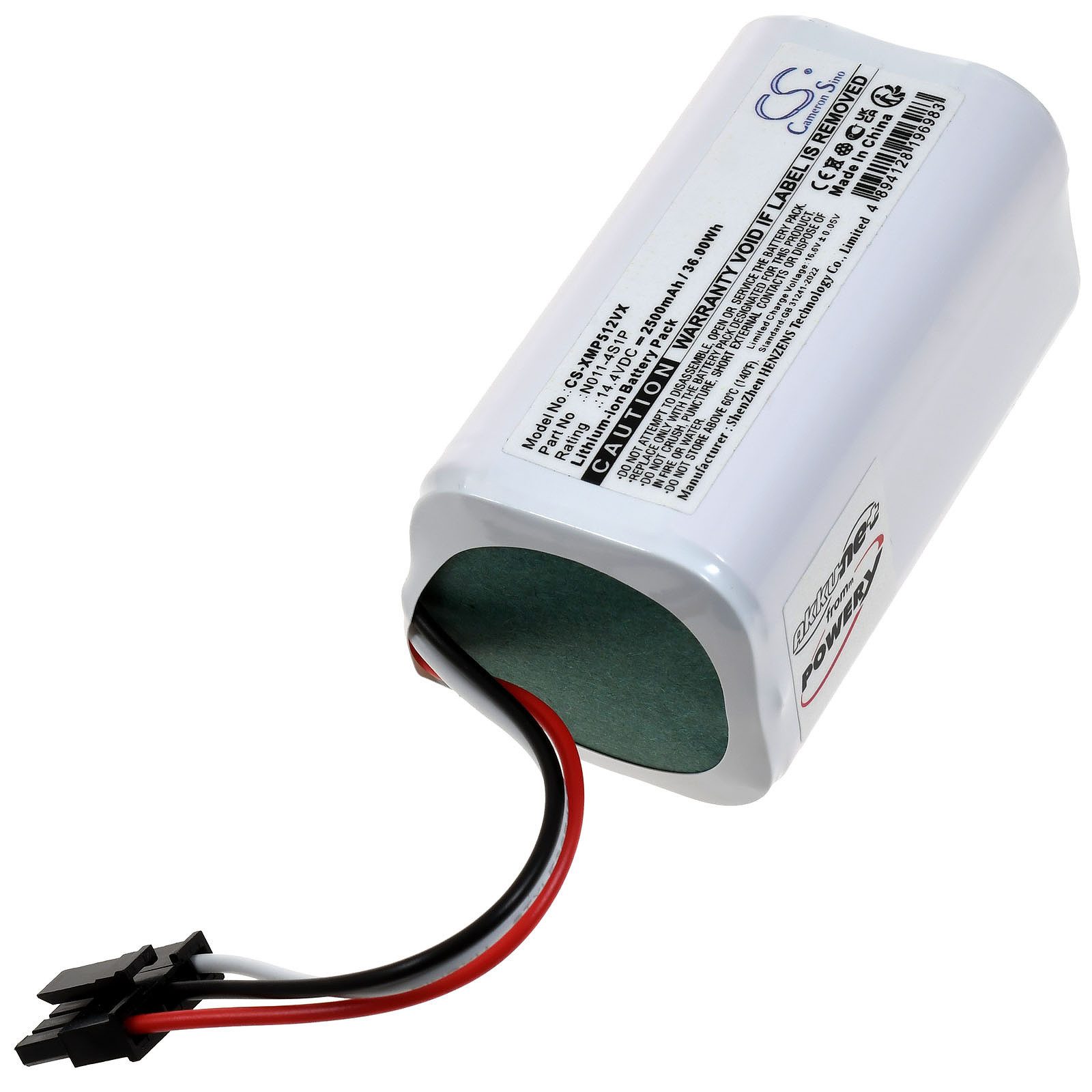 Powery Akku für Xiaomi Typ 260V-4S1P Staubsauger-Akku 2500 mAh (14.4 V)