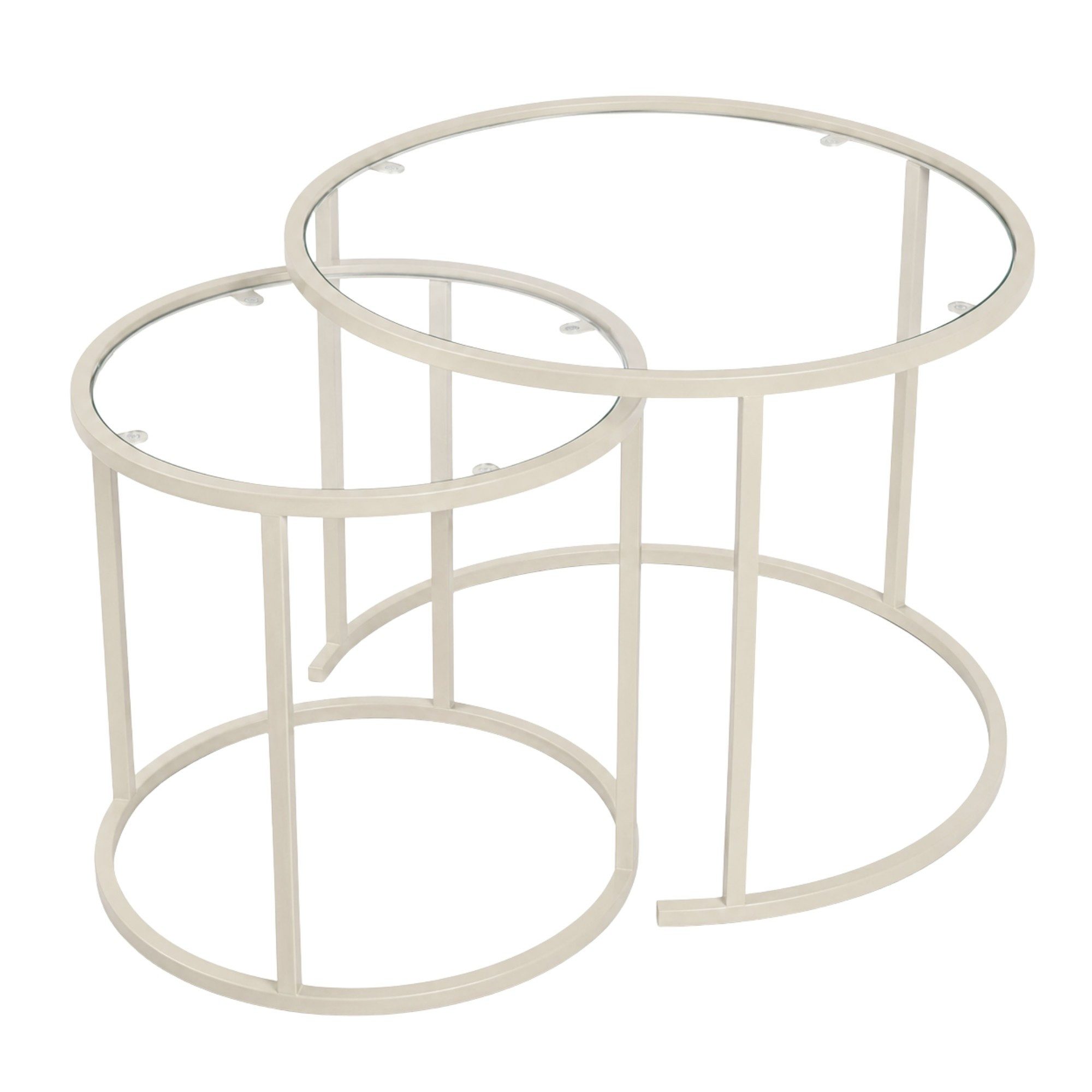 Skye Decor Couchtisch Japandi (2-St., 2-teilig), 2-teiliges Design mit gehärteter Glasplatte und Metallgestell