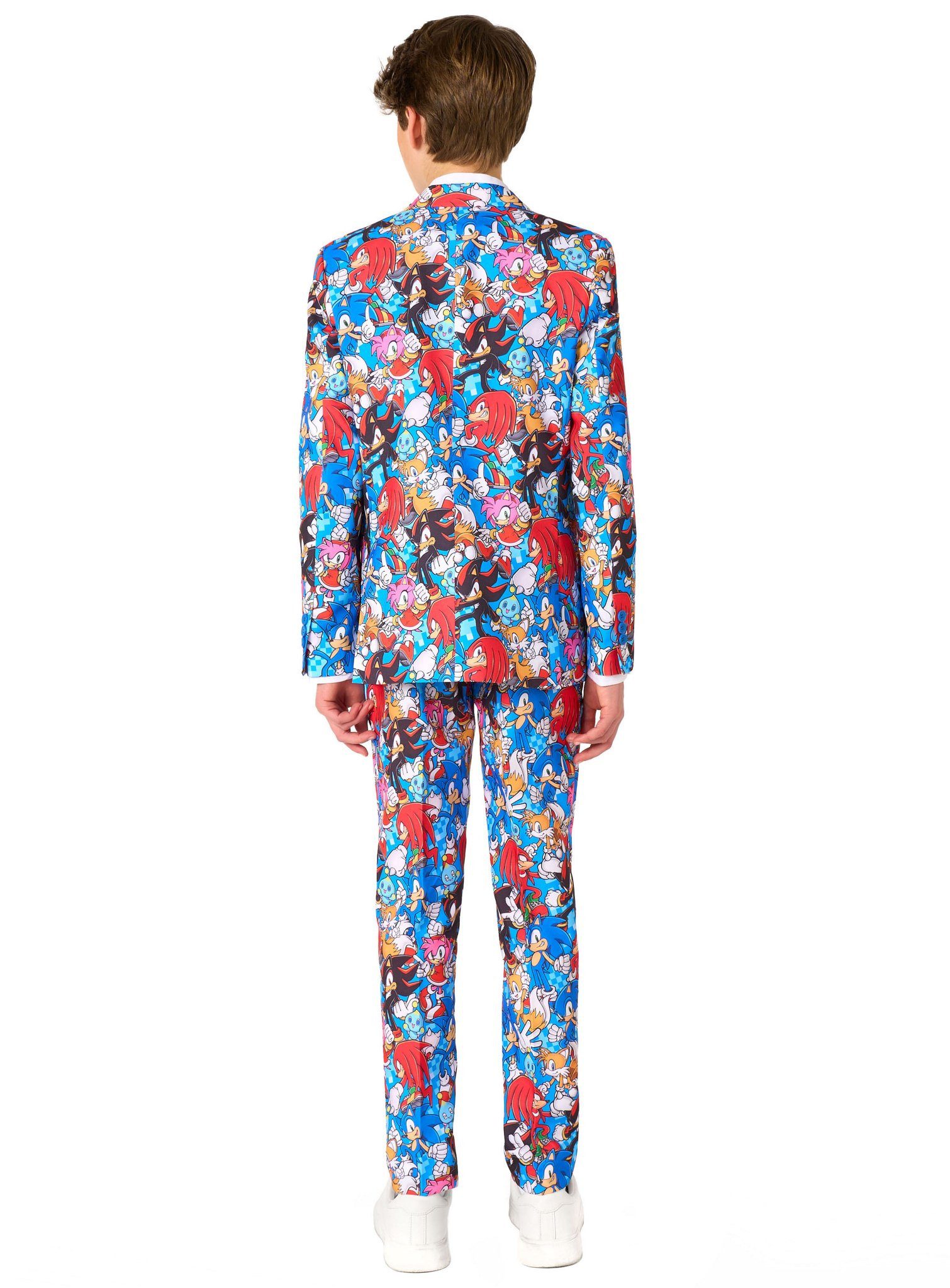 Opposuits Partyanzug Sonic the Hedgehog Anzug für Jugendliche, Ein Anzug wie ein Wimmelbild: Sonic und Co. in wildem Gewusel