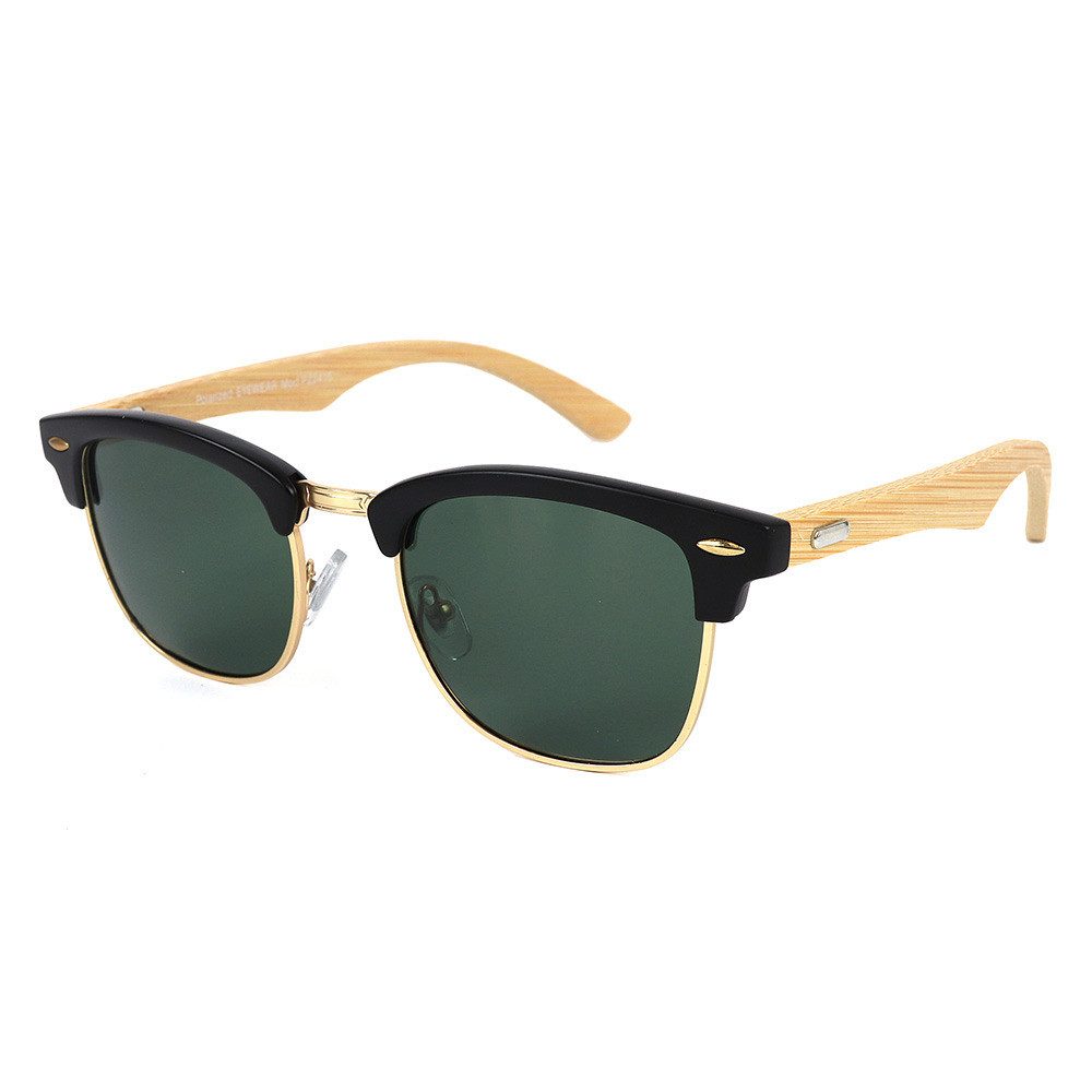 Retrosonnenbrille Retro Sonnenbrille Polarisiert Damen Herren Bambus Bügel Classic PZ241