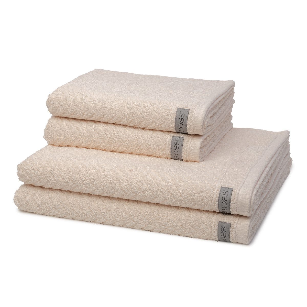 ROSS Handtuch Set Smart, Frottee (Spar-Set, 4-St), 2 X Handtuch 2 X Duschtuch im Set - Baumwolle - Saugstark