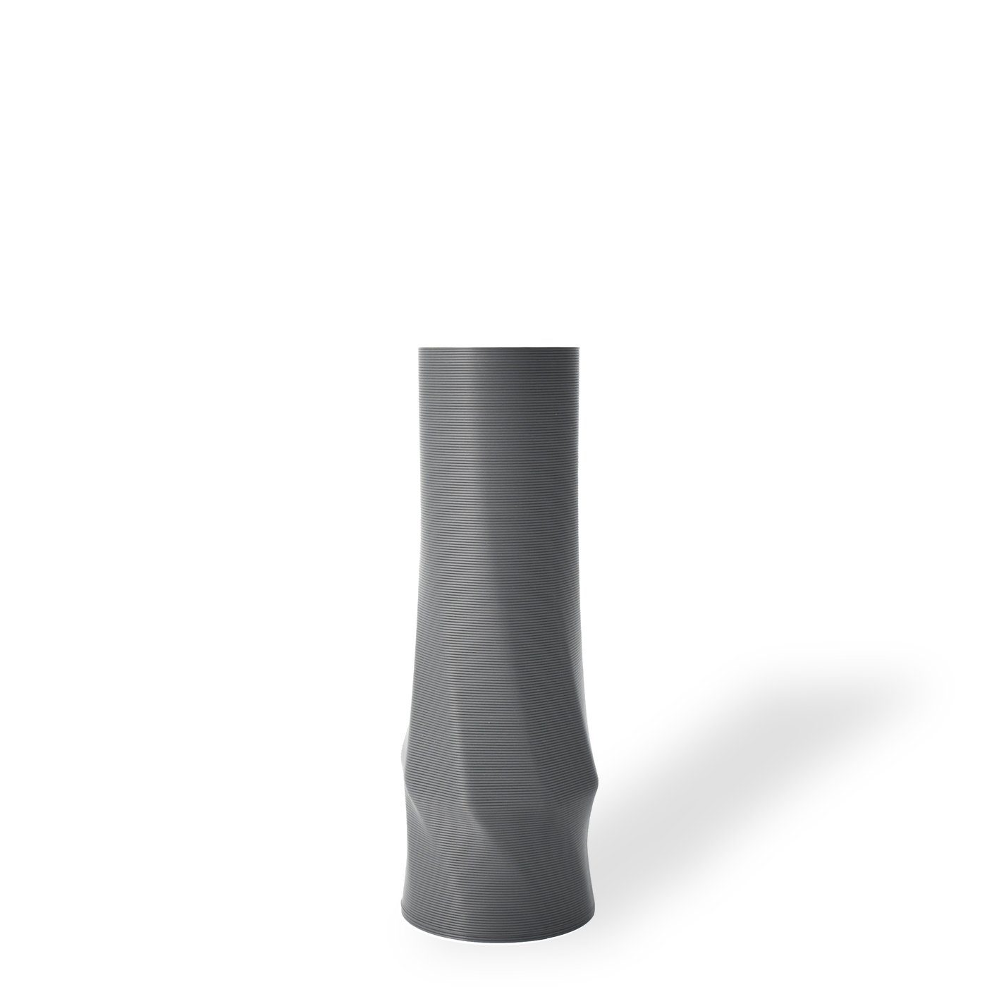 Shapes - Decorations Dekovase the vase - circle (basic), 3D Vasen, viele Farben, 100% 3D-Druck (Einzelmodell, 1 Vase), Wasserdicht; Leichte Struktur innerhalb des Materials (Rillung) Grau