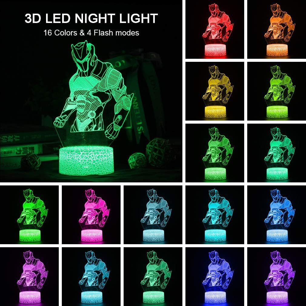 Dreamy Cubby Nachtlicht 3D LED Illusionslampe Action Figur, Fernbedienung und USB-Betrieb., Energiesparende LED mit einer Lebensdauer von bis zu 10.000 Stunden., 3D-Illusion mit 16 Farben, USB- und Batteriebetrieb, Fernbedienung.