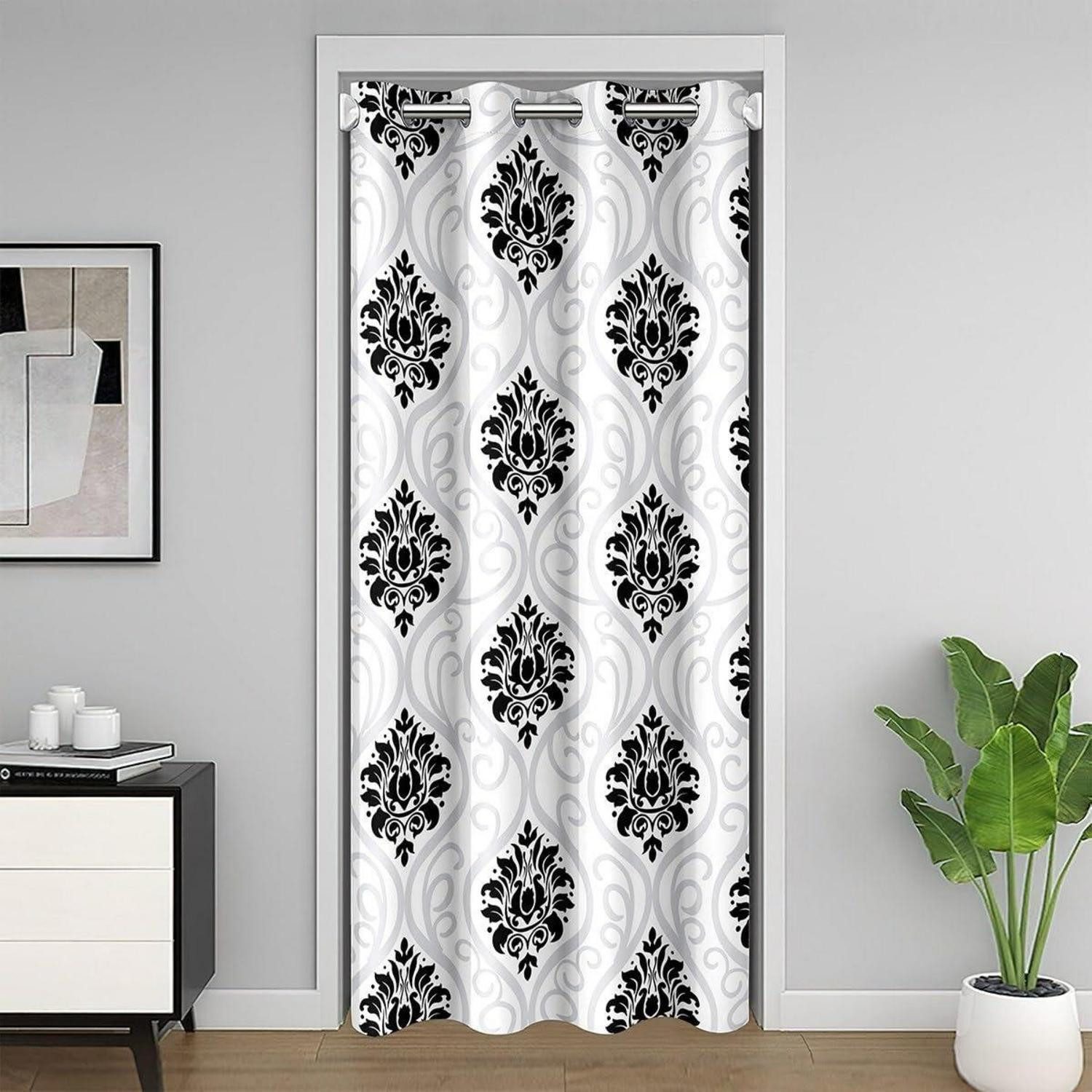 LuxusKollektion Türvorhang Türvorhang Damask Vintage Schwarz Weiß (1 St)