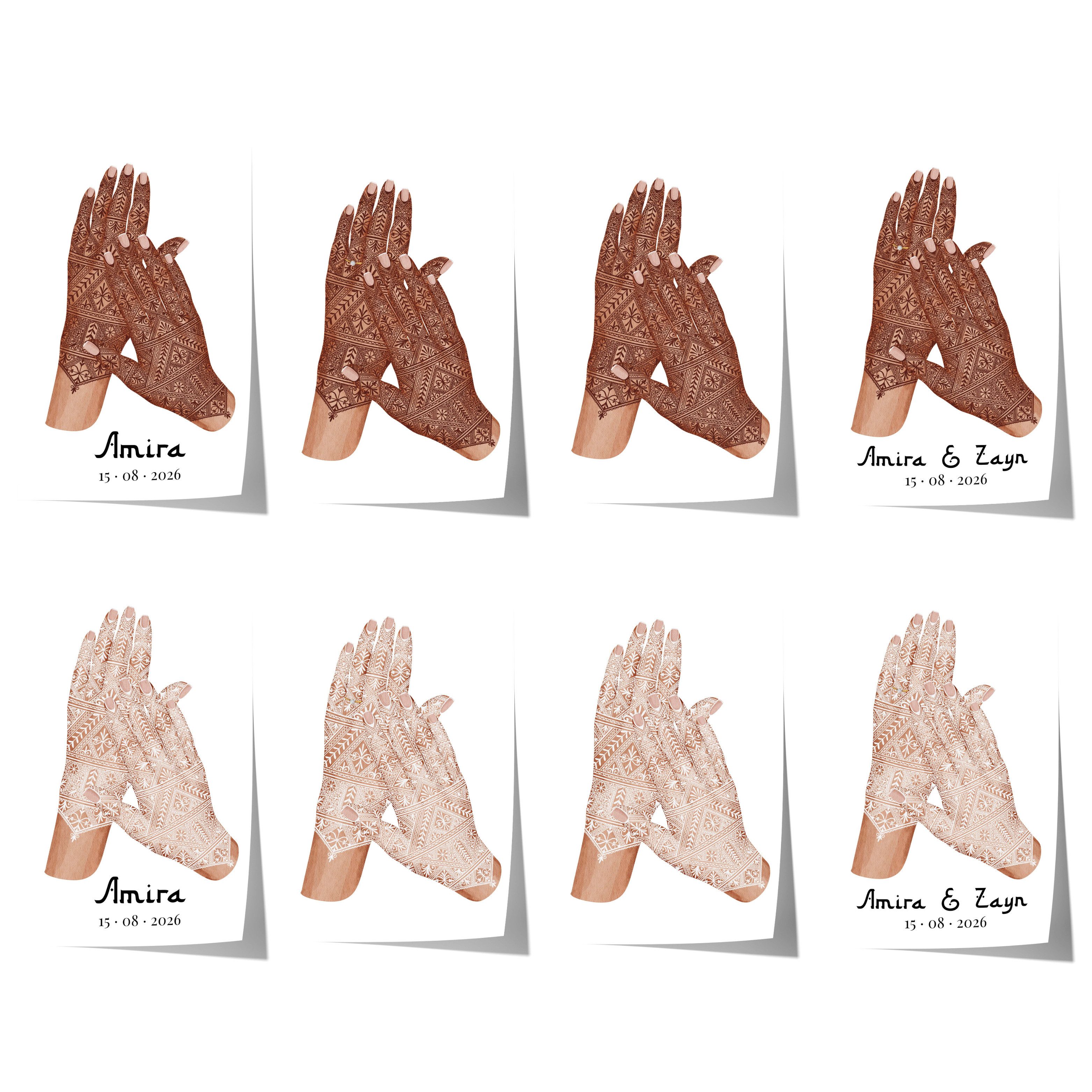JUSTGOODMOOD Poster Hände Paar Hochzeit Geschenkidee Personalisierte Namen Datum Liebe Ver, G (1 St)