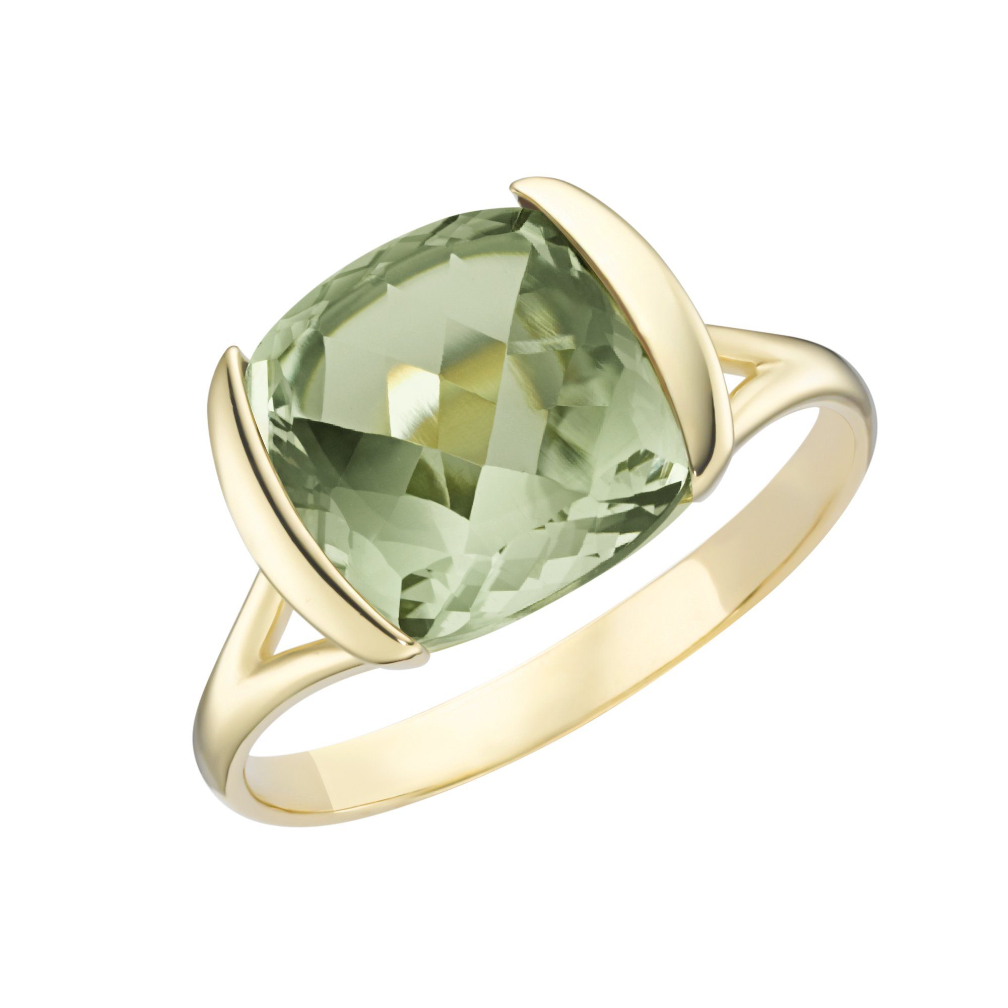 Luigi Merano Goldring mit quadrat. / abgerundeten Edelstein, Gold 375
