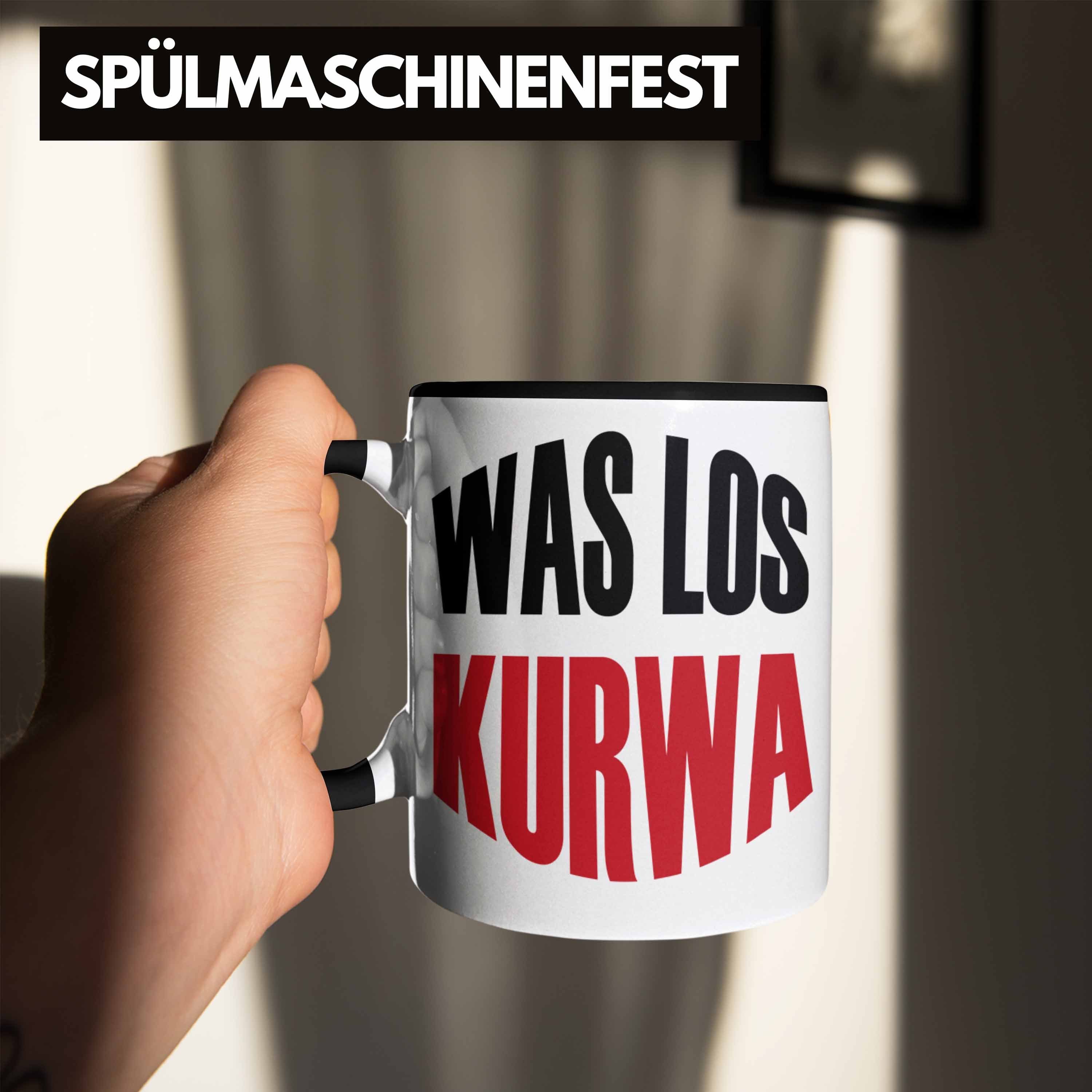 Polen Geschenk Lustige Tasse Tasse Los "Was Kurwa" Trendation Schwarz Spruch Polnisches