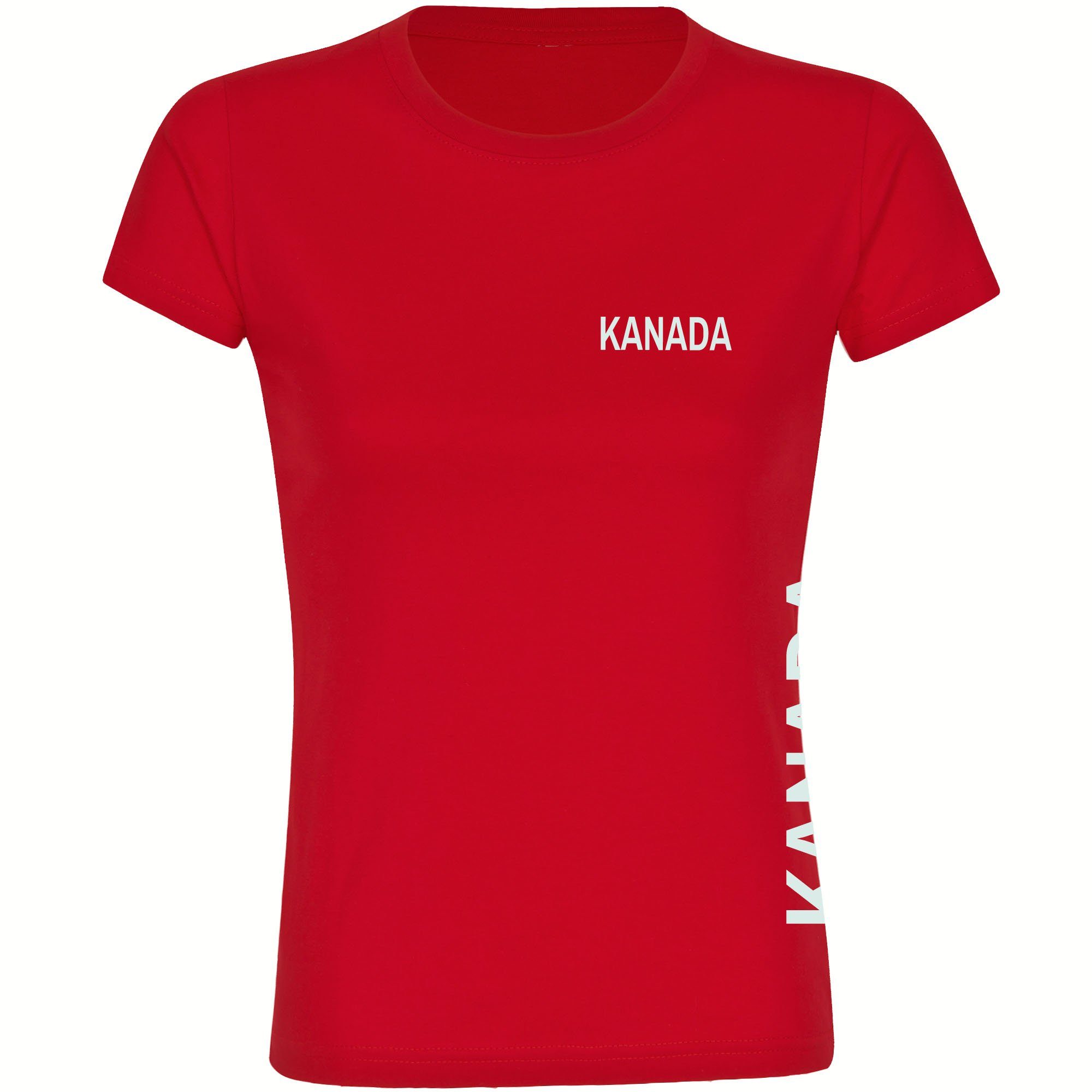 multifanshop T-Shirt Damen Kanada - Brust & Seite - Frauen
