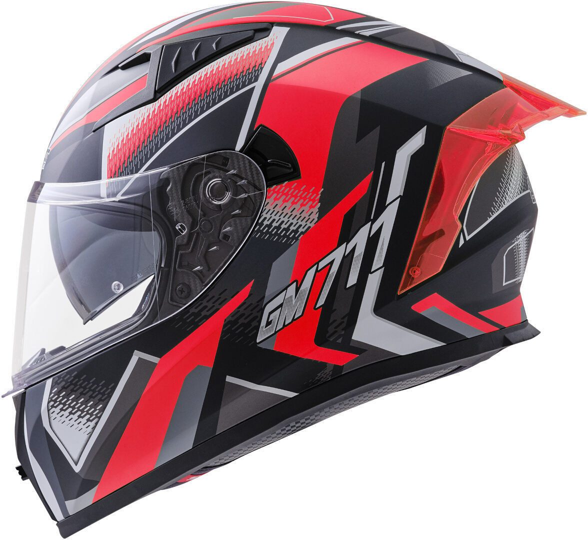 Germot Motorradhelm GM 711 Dekor Helm, vorbereitet für Kommunikationssystem,Notfallsystem-Polsterung (EQ