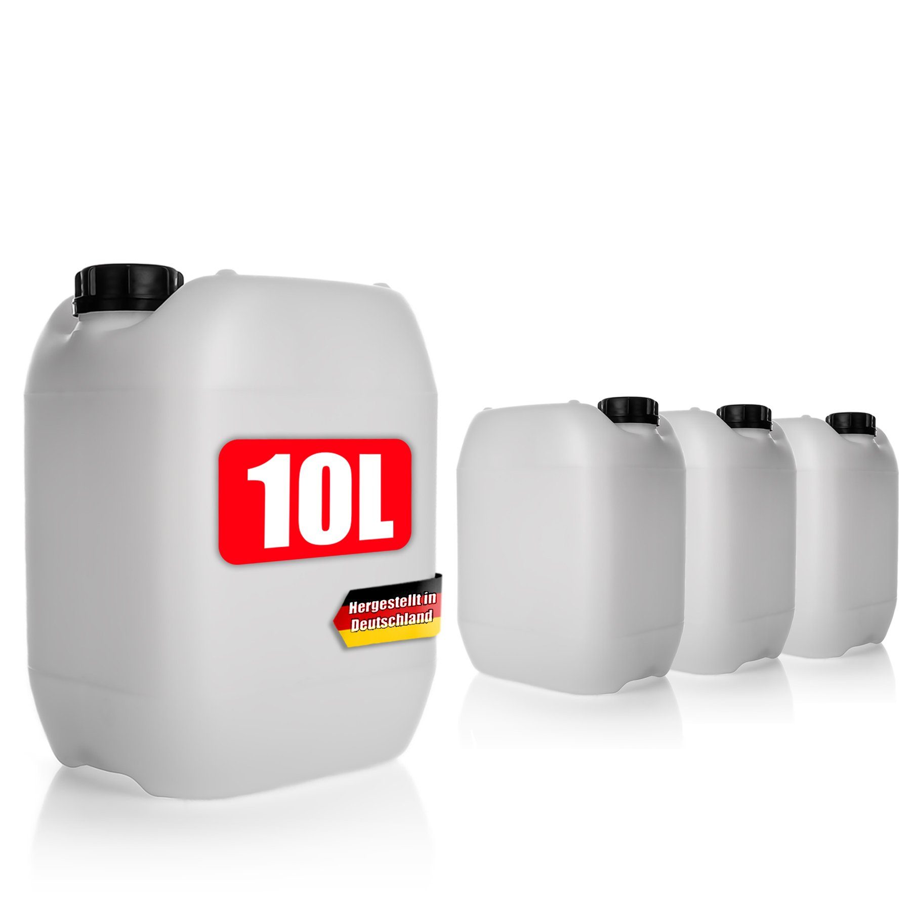BigDean Kanister 4 Stück Wasserkanister 10L mit Schraubvers (Set, 4 St., 4er set), Trinkwasser geeignet für alle Gelegenheiten