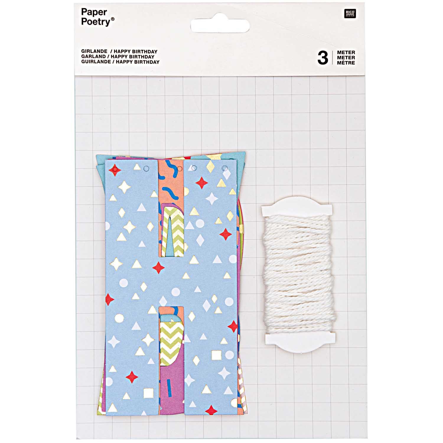 Rico Design Girlande PAPER POETRY GIRLANDE HAPPY BIRTHDAY