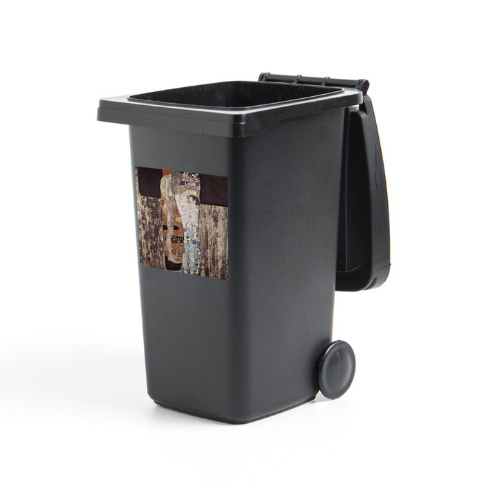 MuchoWow Wandsticker Die drei Etappen im Leben einer Frau - Gustav Klimt (1 St) Mülleimer-aufkleber Mülltonne Sticker Container Abfalbehälter